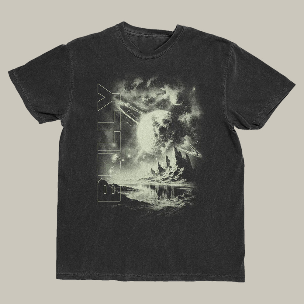 Bully Merchandise Space T-Shirt Moon And Planet Graphic Music Tee Gifts For Music Lovers
