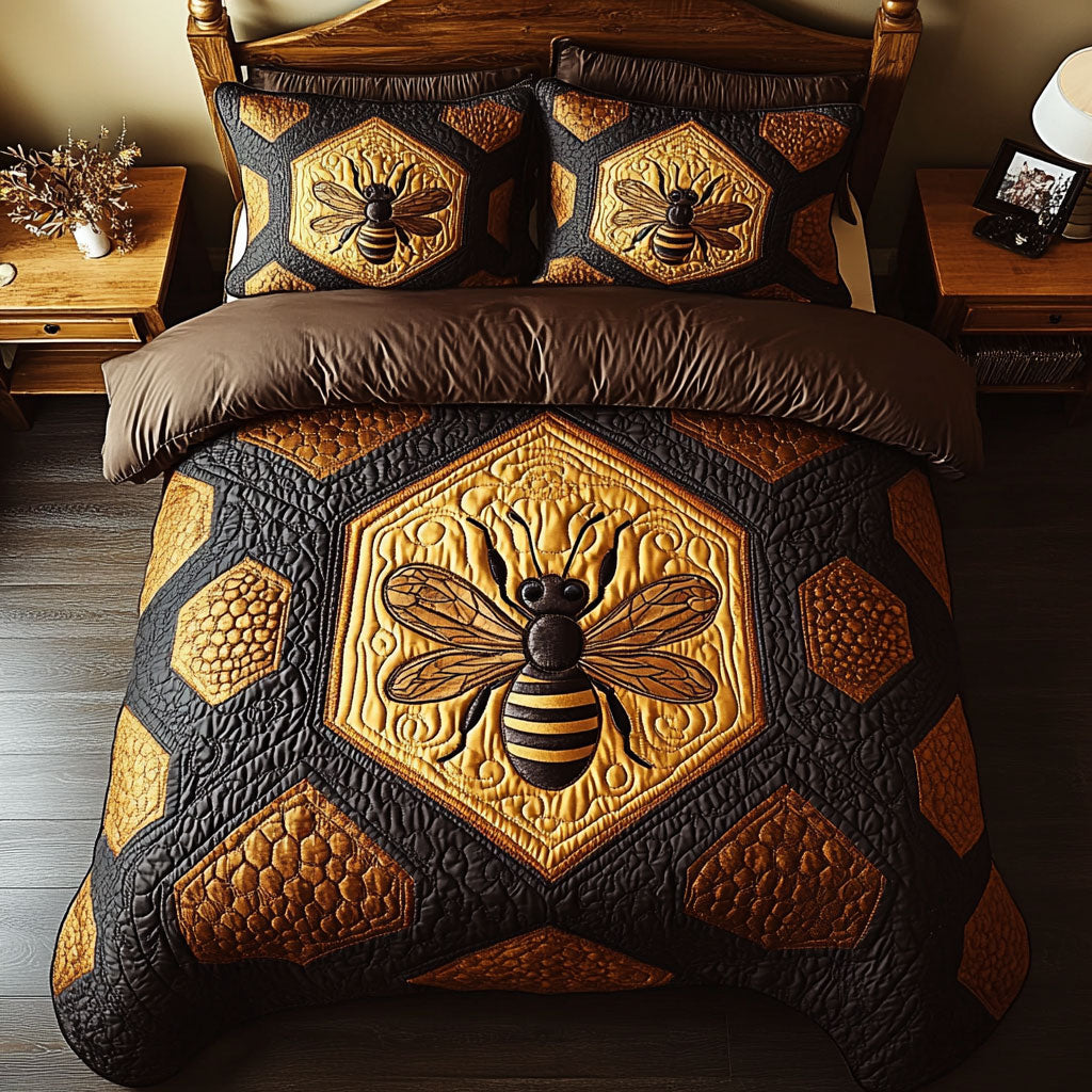 Bumble Bliss Quilted Bedding Set Duvet Cover Bedspread Gifts For Dad And Mom