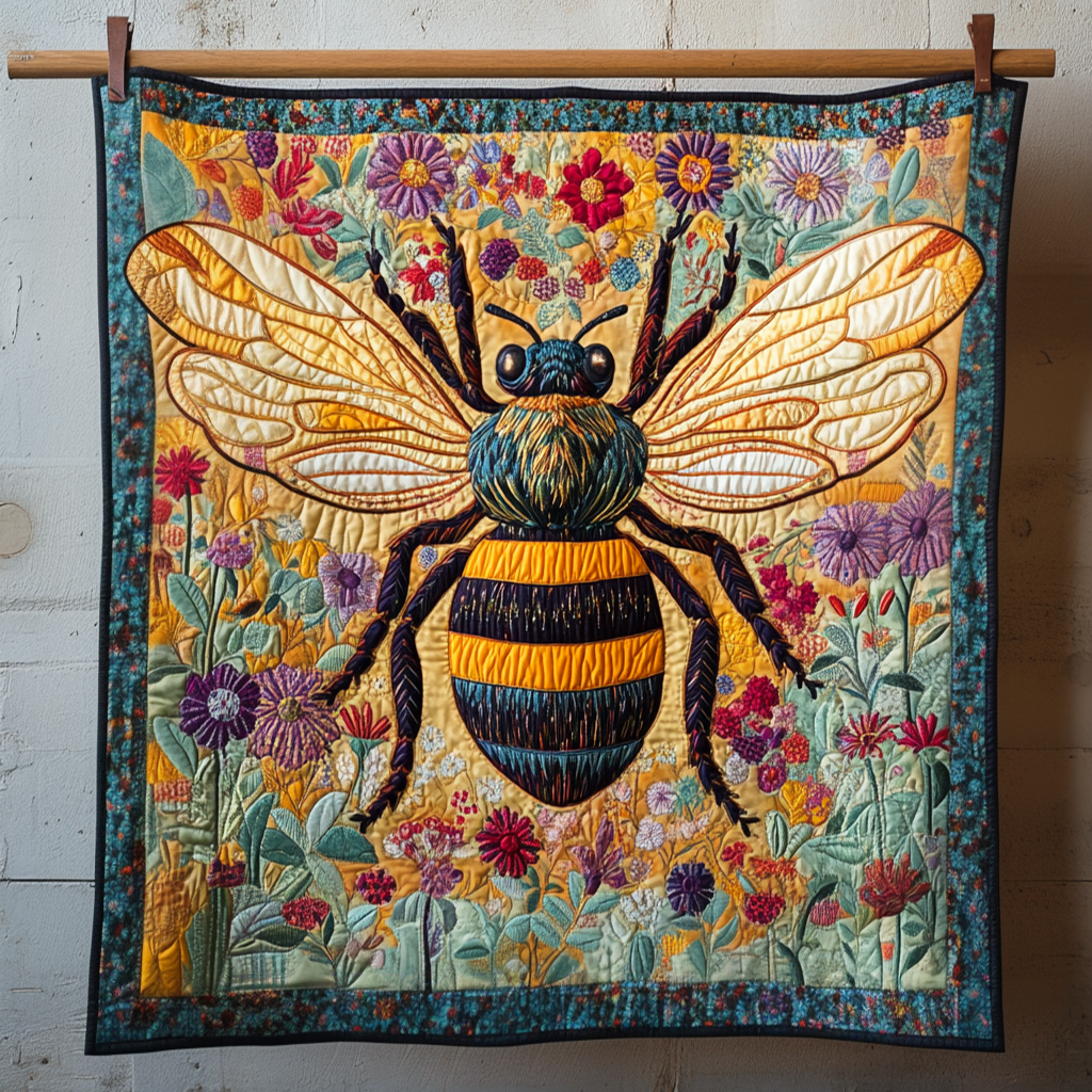 Bumble Blossom Quilted Blanket Cute Fuzzy Blankets