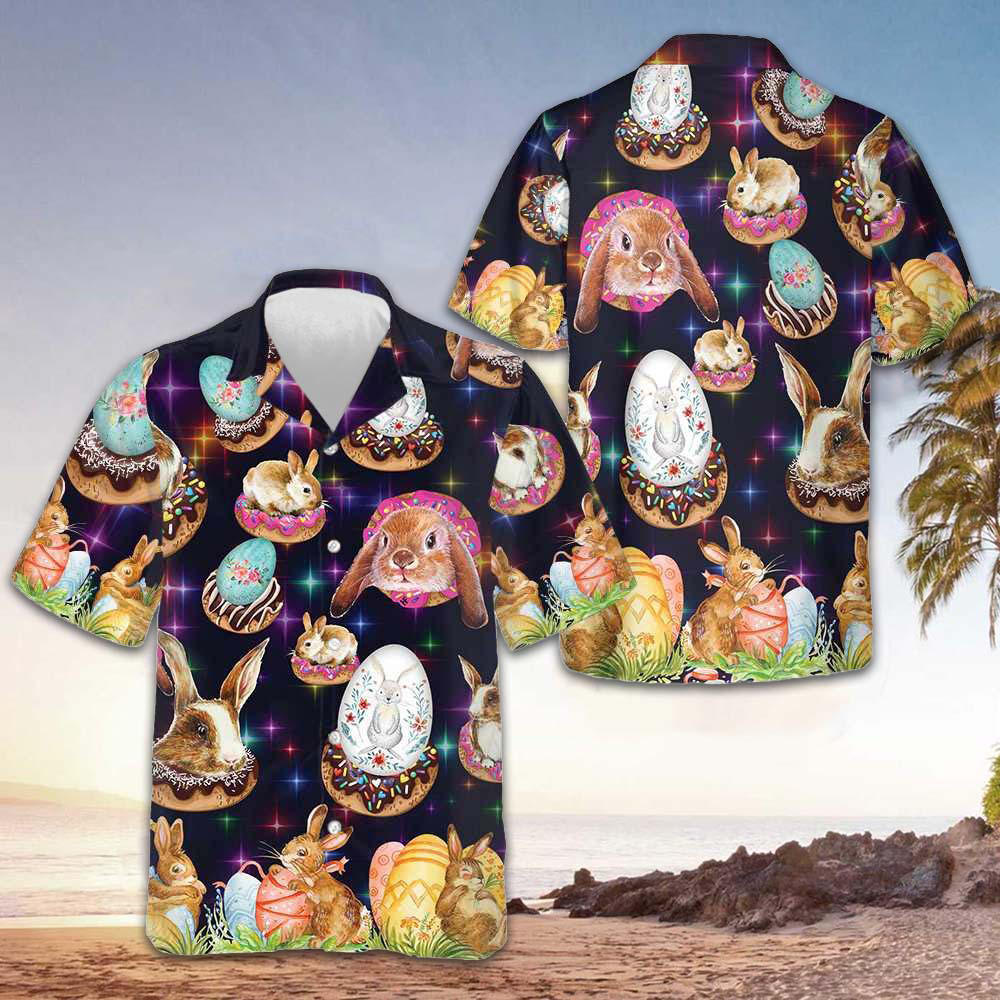 Bunnies In Galaxy Hawaiian Shirt Cute Adorable Easter Bunny Shirt Gifts For Men Bunnies In Galaxy Hawaiian Shirt Cute Adorable Easter Bunny Shirt Gifts For Men