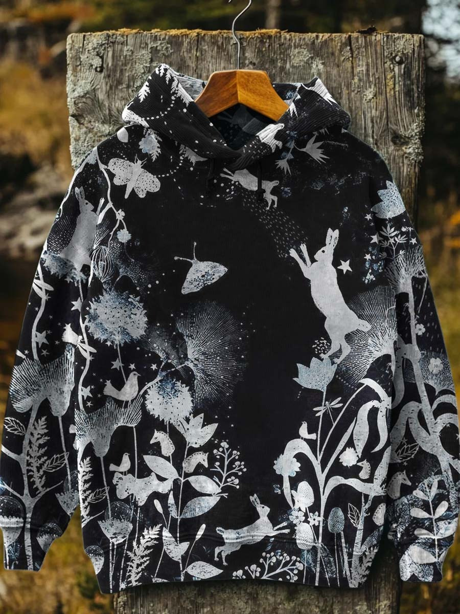 Bunny A Midwinter Night's Dream Hoodie Flower Apparel Unique Presents For Bunny Lovers