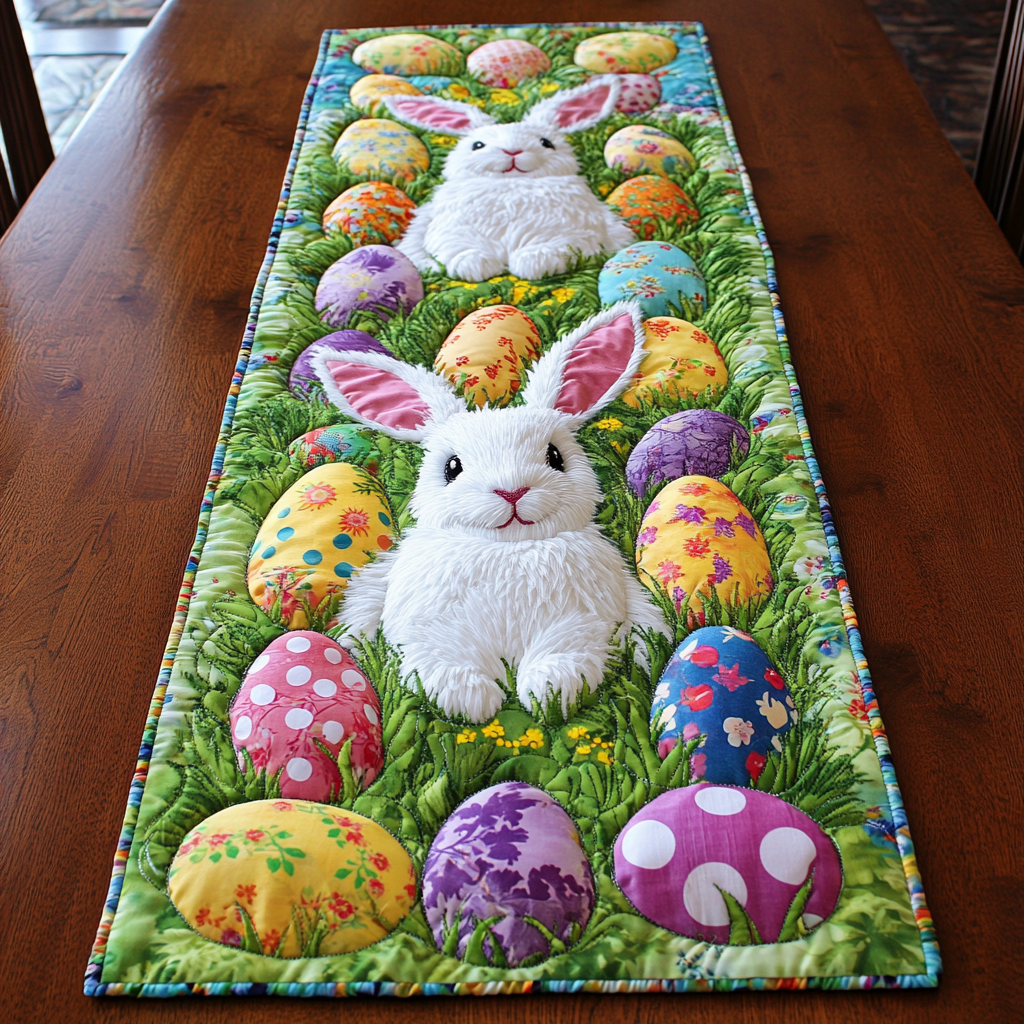 Bunny Bliss Quilted Table Runner Easter Bunny Table Runner Gift Ideas For Mom