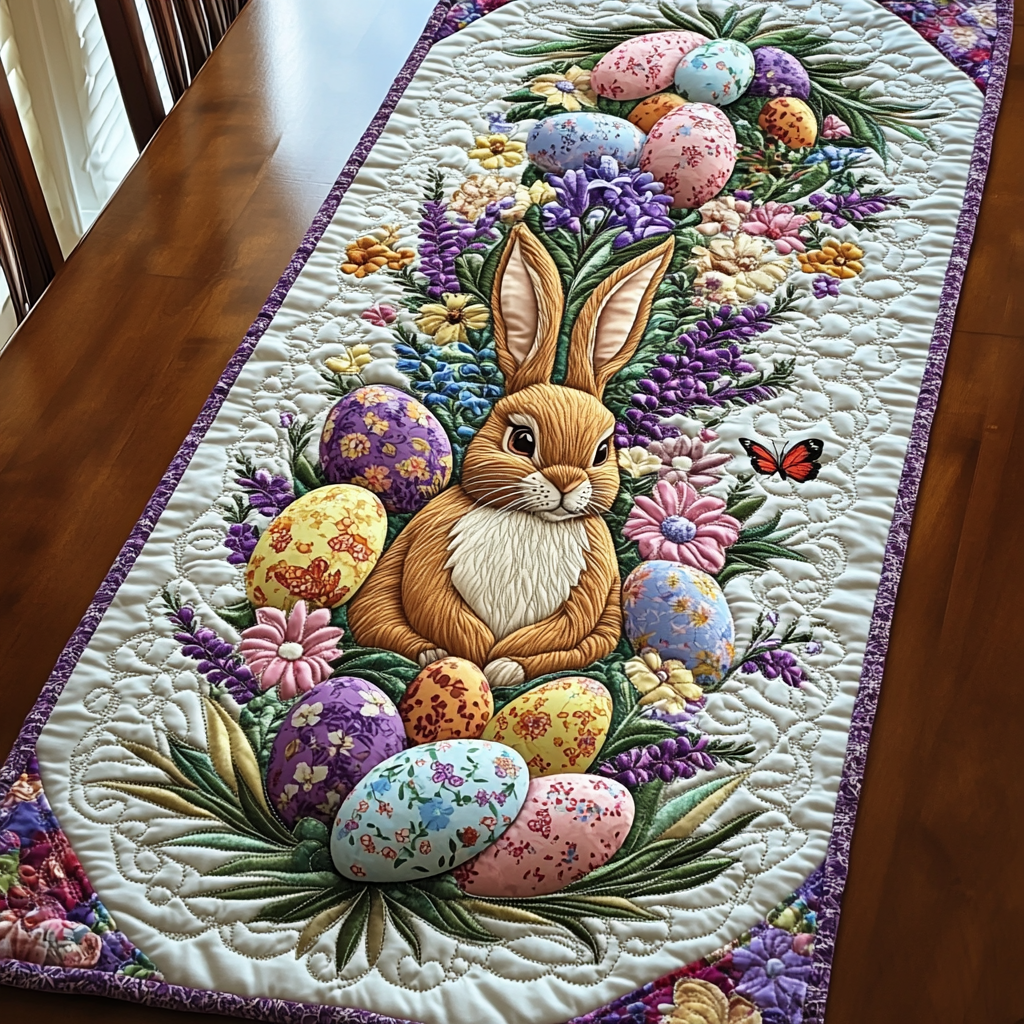 Bunny Bliss Quilted Table Runner Easter Table Decor Ideas Gifts For Friends