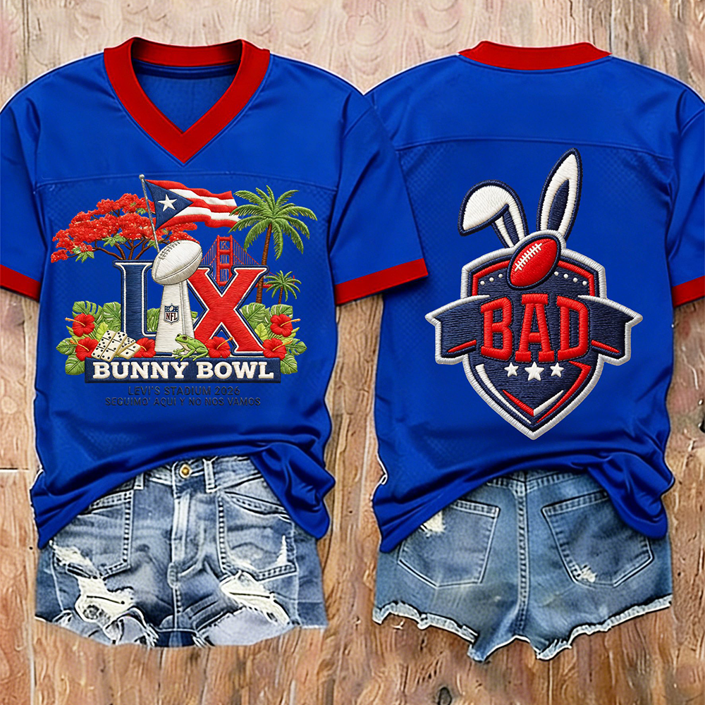 Bunny Bowl LX Bad Bunny Jersey Bad Bunny Halftime Show Clothes Gift For Music Lovers