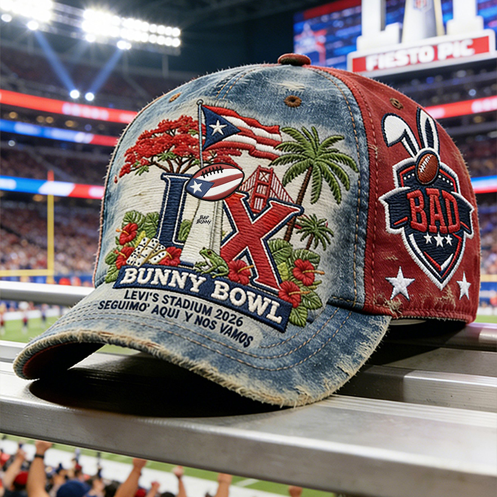 Bunny Bowl LX Bad Bunny Vintage Hat Bad Bunny Concert Merch Cool Gifts For Him