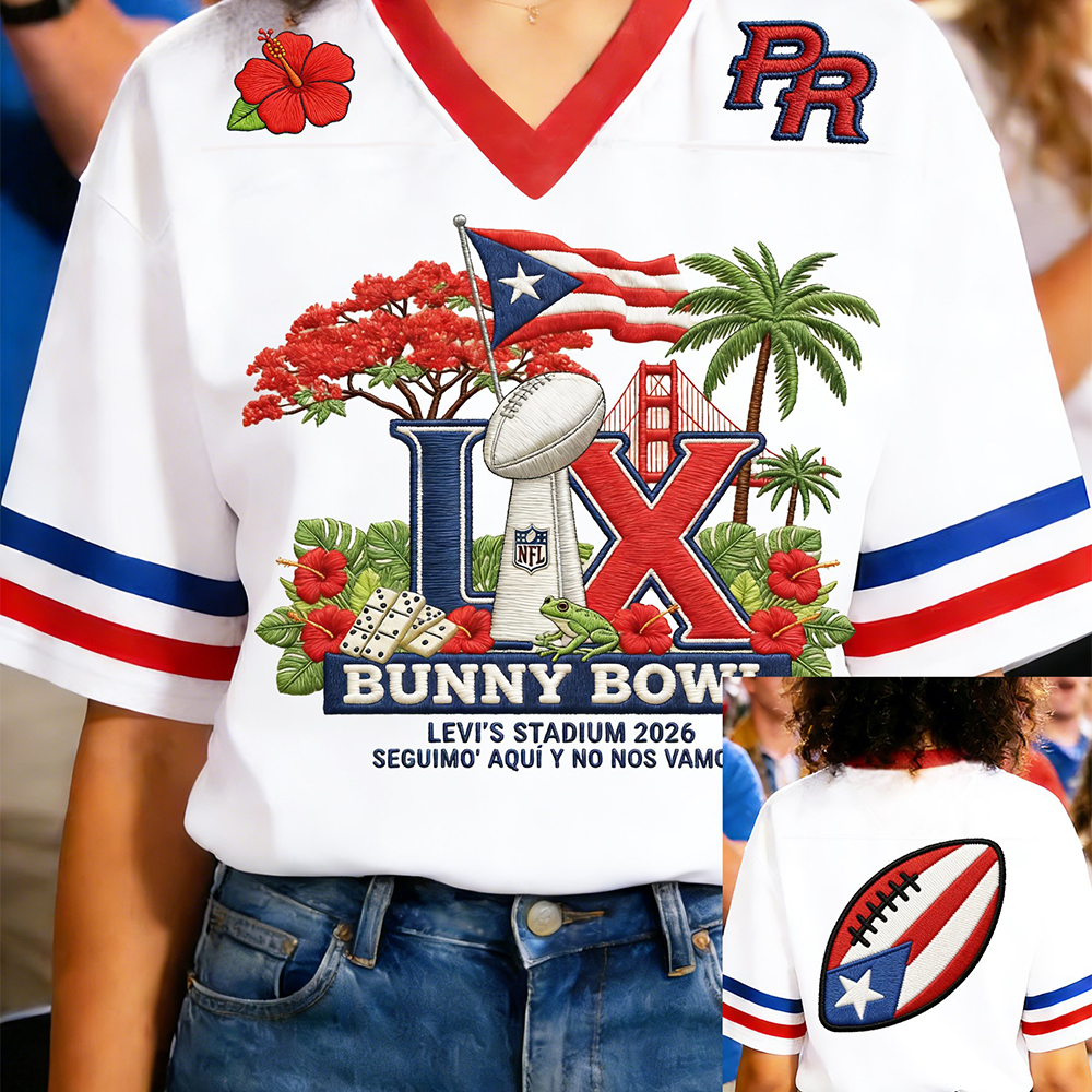 Bunny Bowl LX Football Jersey Bad Bunny Super Bowl Half Time Show 2026 Merch