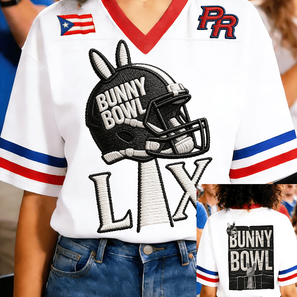 Bunny Bowl LX Football Jersey Bad Bunny Super Bowl Halftime Show 2026 Clothes