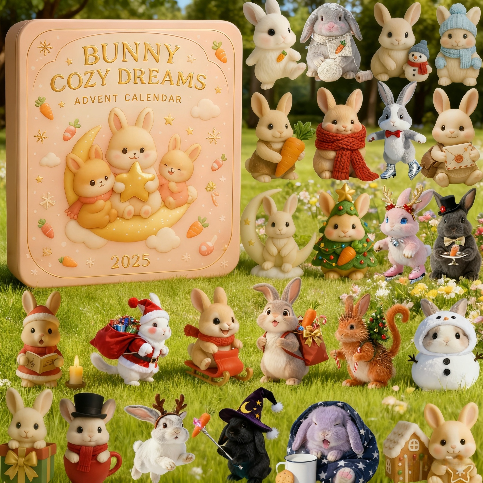 Bunny Cozy Dreams Advent Calendar Home Decor Animal Advent Calendar Bunny Lover Xmas Gifts