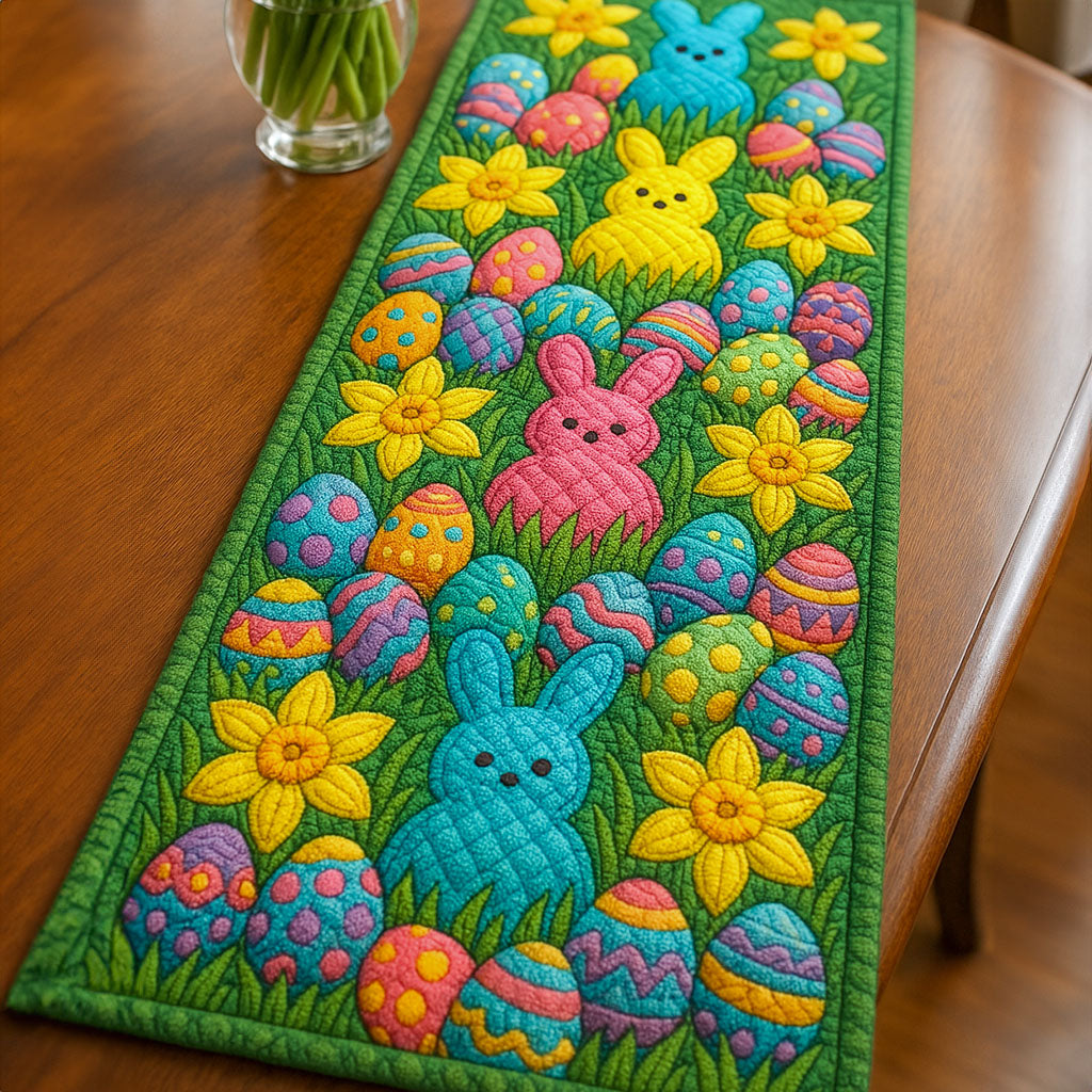 Bunny Delight Quilted Table Runner Festive Table Runners Religious Easter Table Decorations