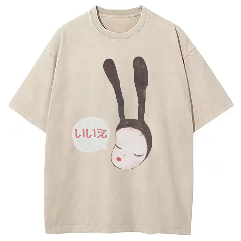 Bunny Girl Said No Washed T-Shirt Funny Quote Unisex Shirt Gifts For Besties