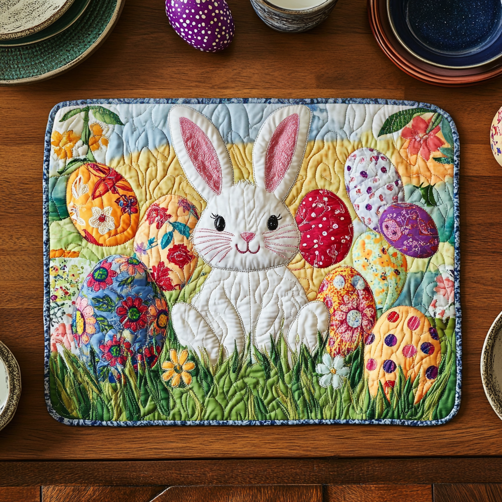 Bunny Haven Quilted Place Mat Christmas House Decor Rabbit Themed Gifts