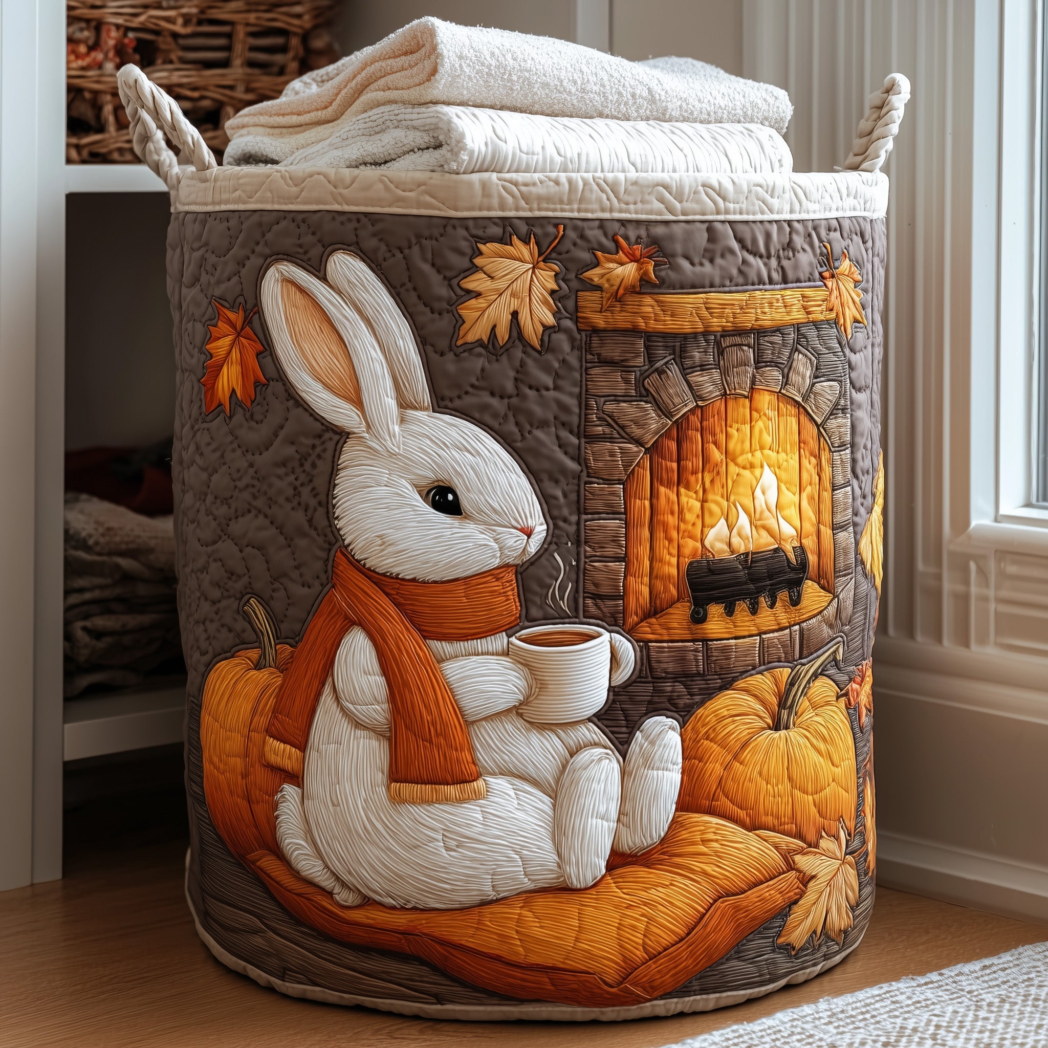 Bunny Home Quilted Laundry Basket Bunny Present Ideas