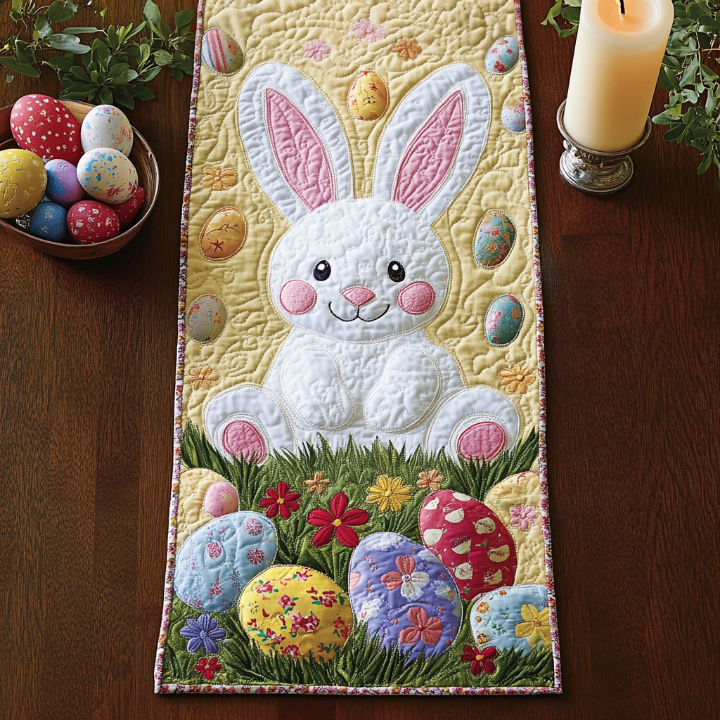 Bunny Love Quilted Table Runner He Is Risen Table Decor Unique Gifts Family