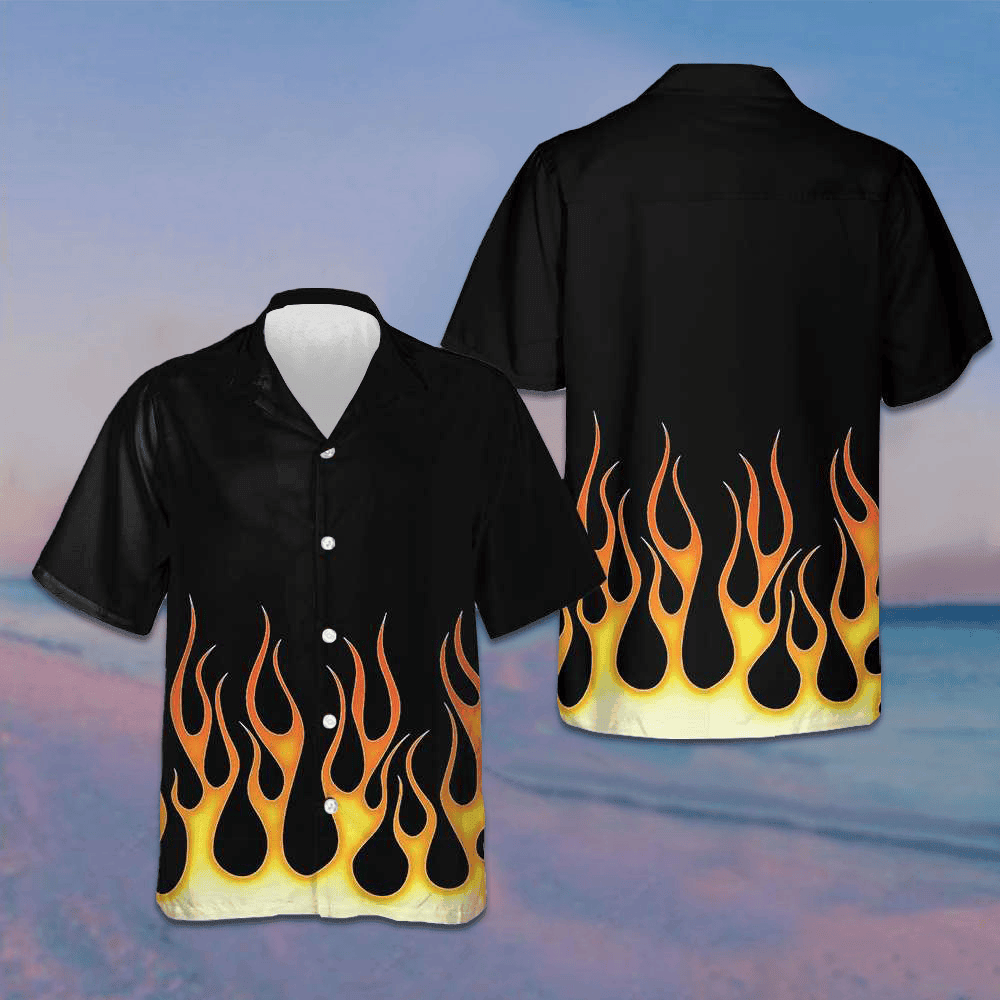 Burning Flame Hawaiian Shirt Mens Summer Button Up Shirts Best Gift For Husband Burning Flame Hawaiian Shirt Mens Summer Button Up Shirts Best Gift For Husband