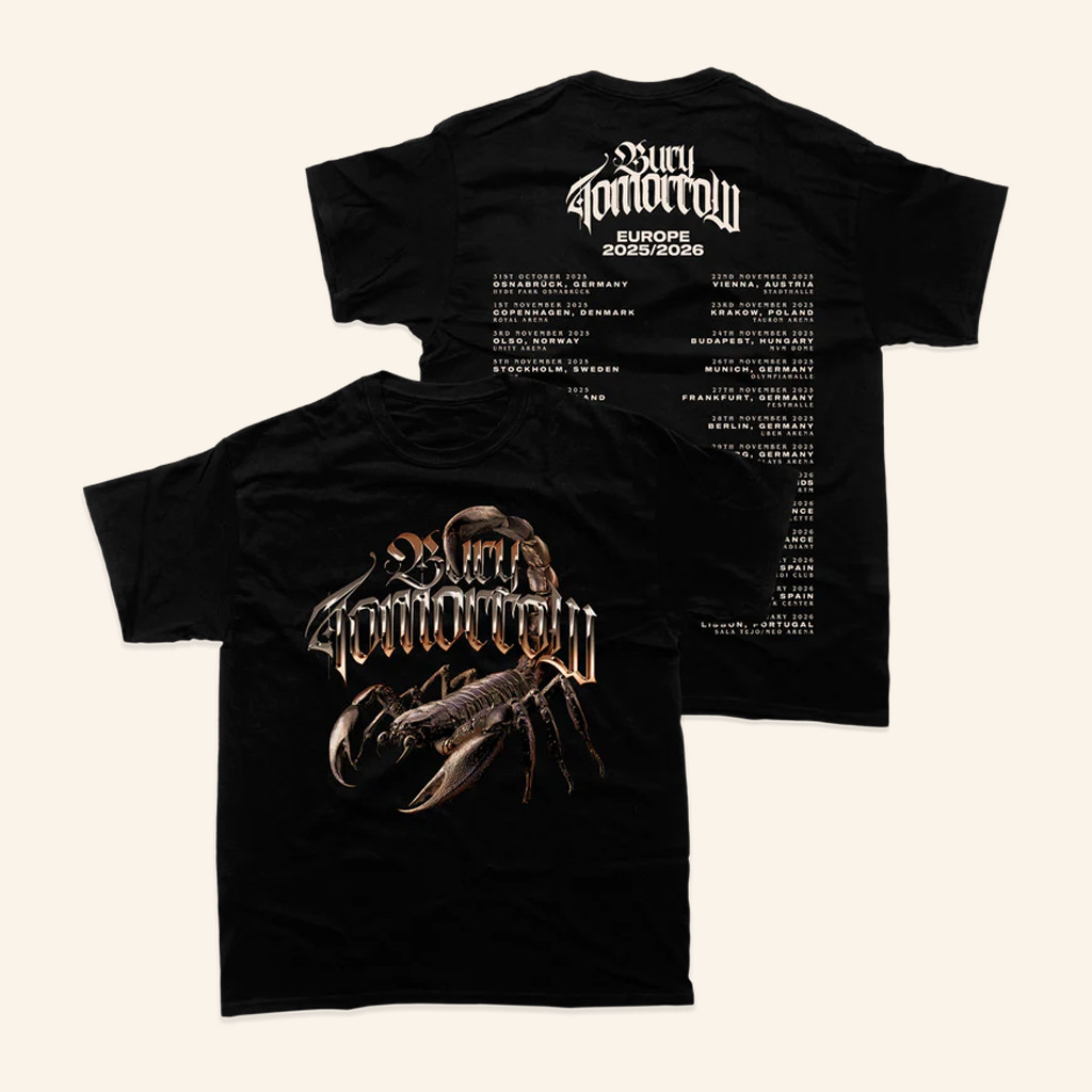Bury Tomorrow Merch 2025 Europe Tour Black T-Shirt Music Lover Gifts For Him