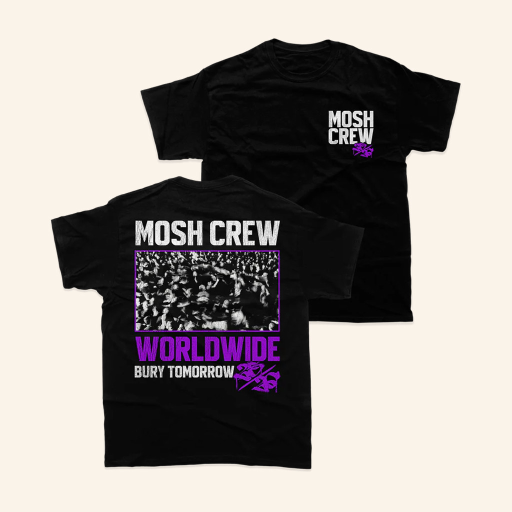 Bury Tomorrow Merch Mosh Crew T-Shirt Black Birthday Gifts For Music Lovers Bury Tomorrow Merch Mosh Crew T-Shirt Black Birthday Gifts For Music Lovers