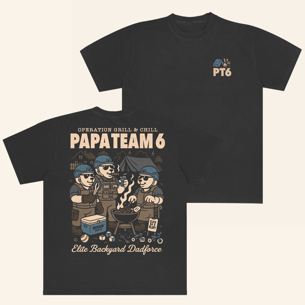 Bussin With The Boys Merch Papa Team 6 Shirt Operation Grill And Chill T-Shirt Gifts For Him Bussin With The Boys Merch Papa Team 6 Shirt Operation Grill And Chill T-Shirt Gifts For Him