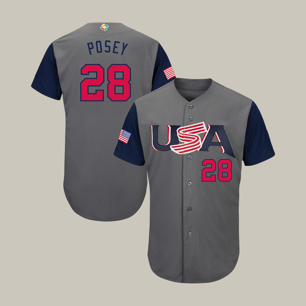 Buster Posey USA 2026 World Baseball Classic 28 Jersey Game Day Clothing Baseball Fan Gift