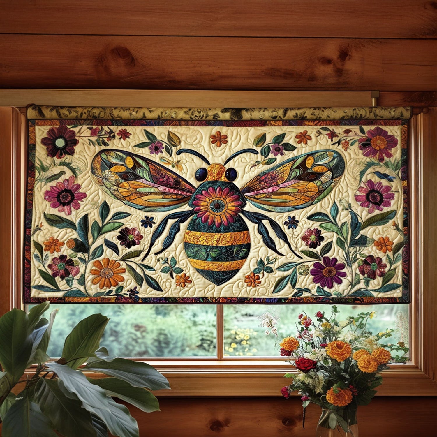 Busy Bee Quilted Valance Door Entrance Decor Sunflower Christmas Gift Ideas