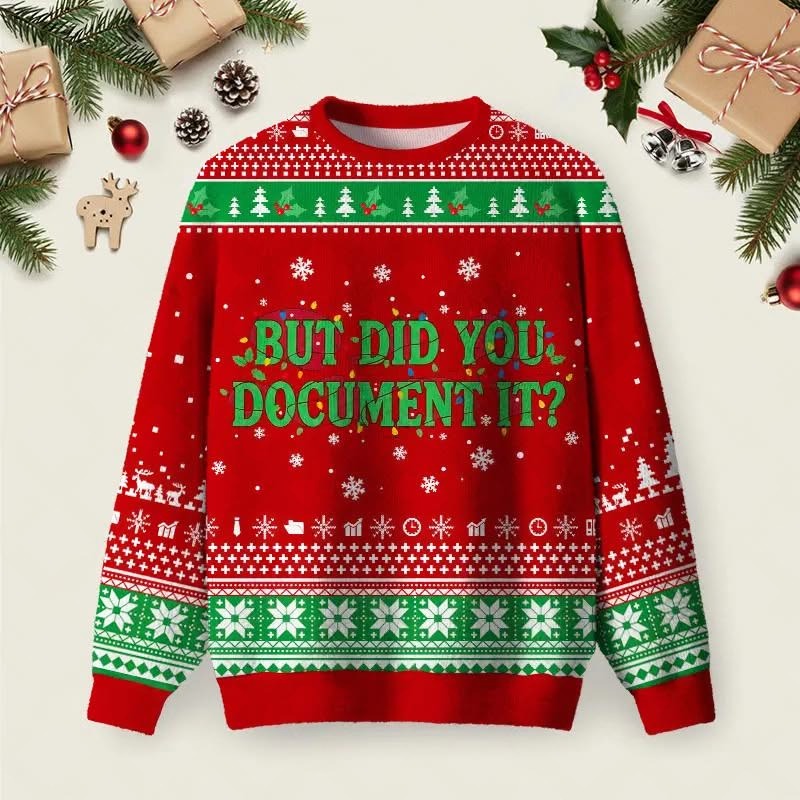 But Did You Document It Christmas Ugly Sweater Funny Ugly Sweater Xmas Gifts For Co Worker