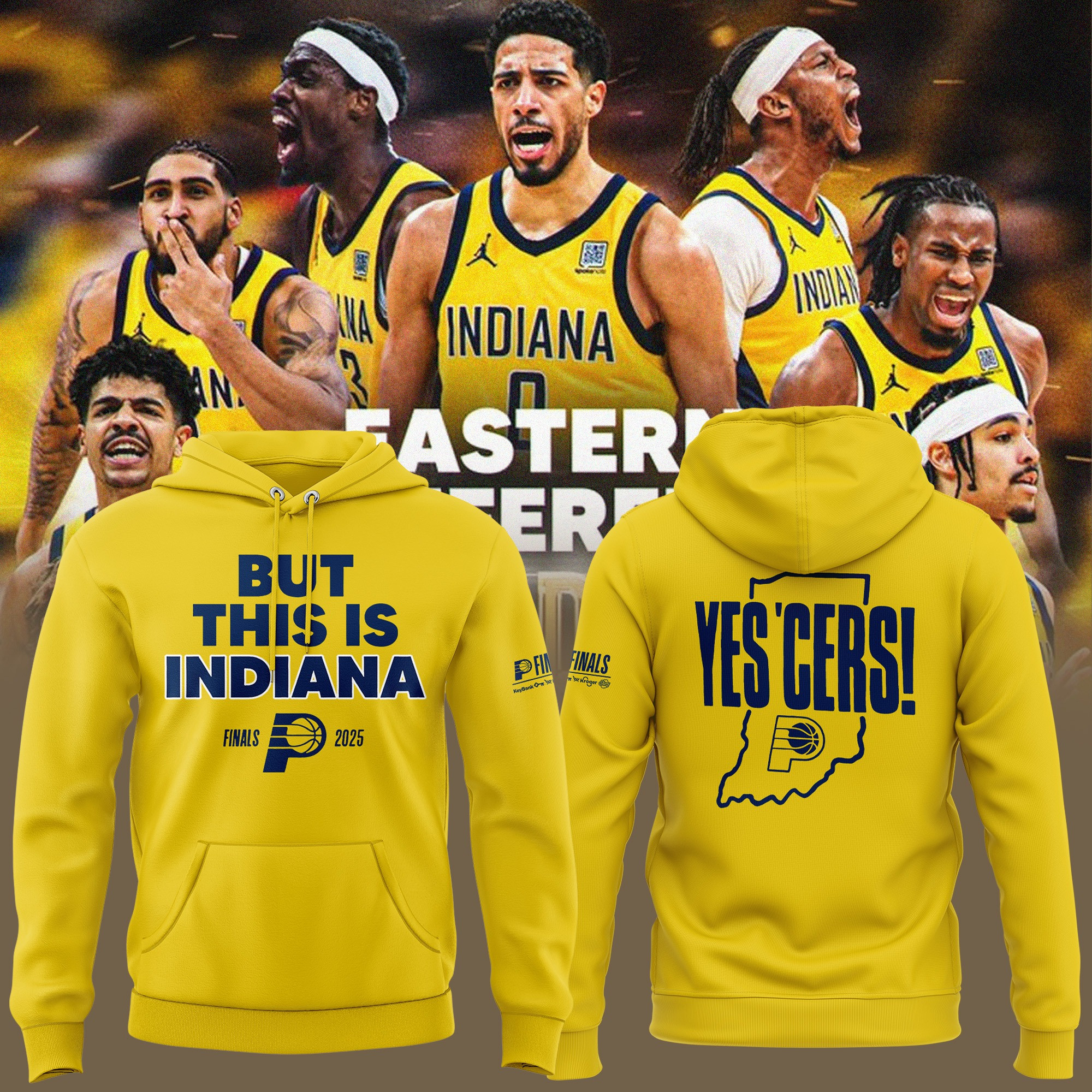 But This Is Indiana Hoodie Yes 'Cers Indiana Pacers NBA Yellow Gold Basketball True Fan Merch