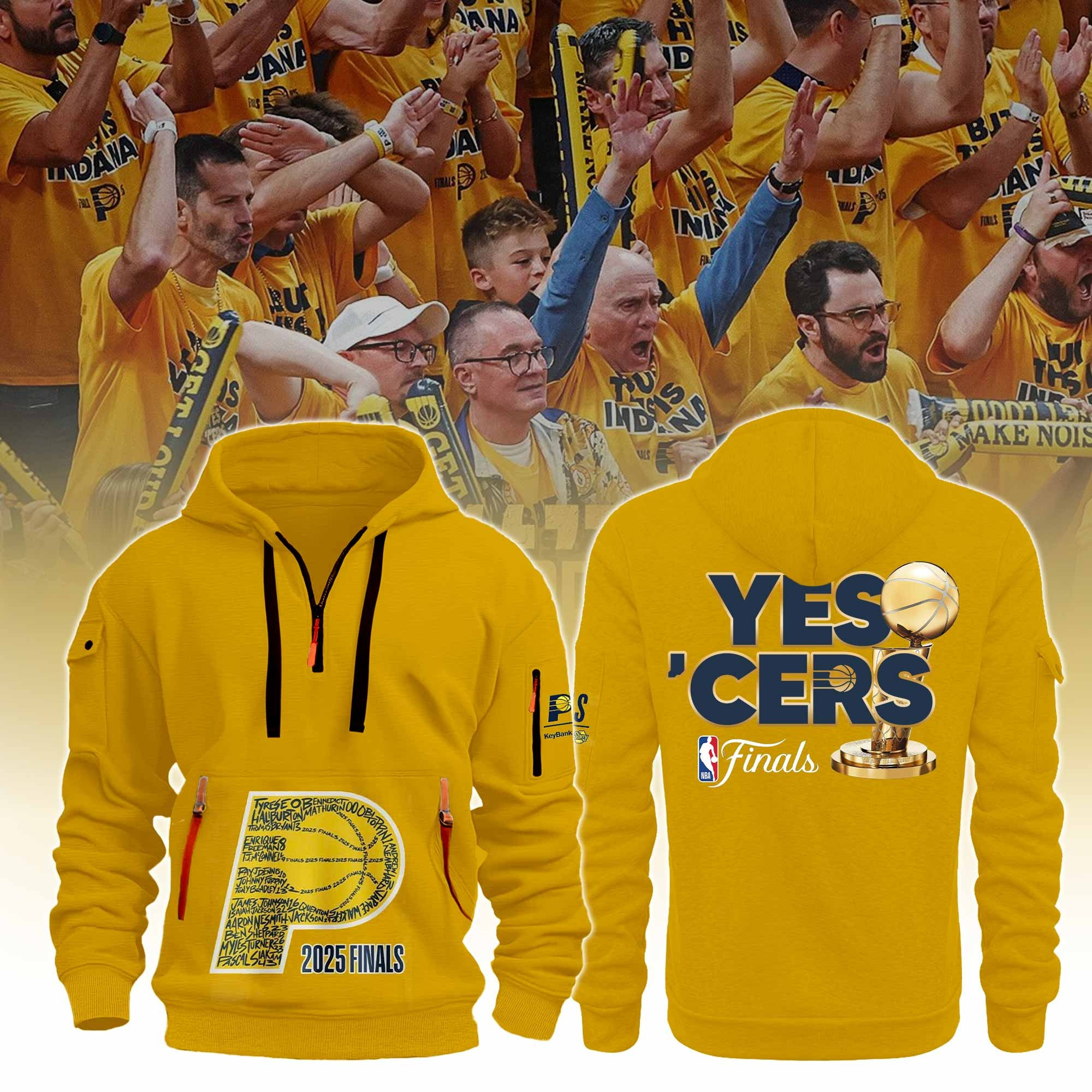 But This Is Indiana Pacers Quarter Zip Hoodie Men's Yes 'Cers Yellow Final NBA 2025 Merch