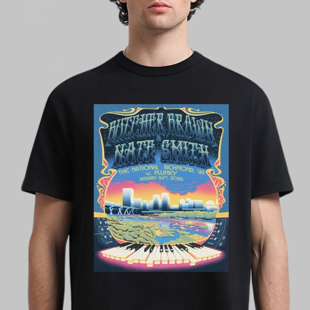 Butcher Brown And Nate Smith Richmond Virginia 2026 Event Poster At The National On January 24 2026 T-Shirt