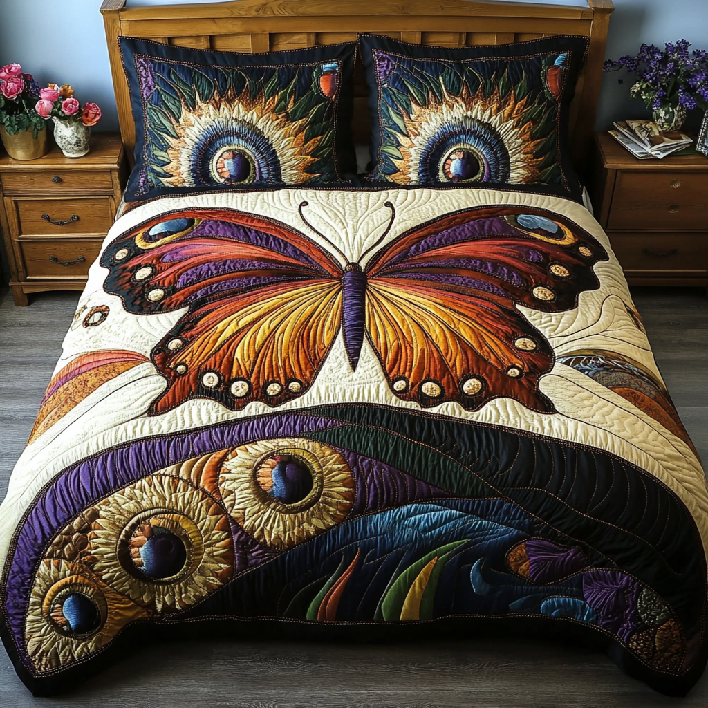 Butterfly Bliss Quilted Bedding Set Holiday Duvet Covers Best Butterfly Christmas Gifts