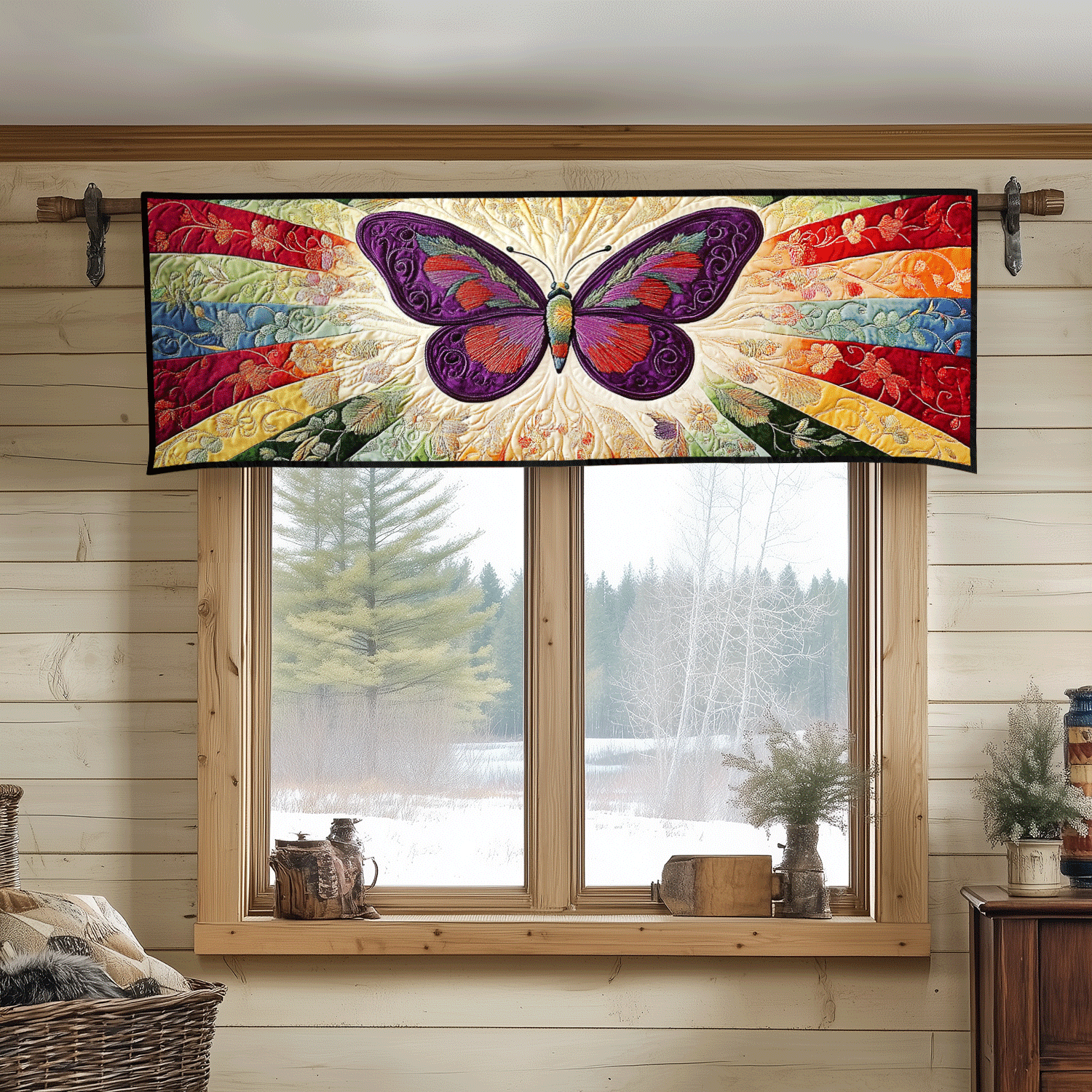 Butterfly Bliss Quilted Valance Valance Curtains For Living Room Gifts For Grown Daughter