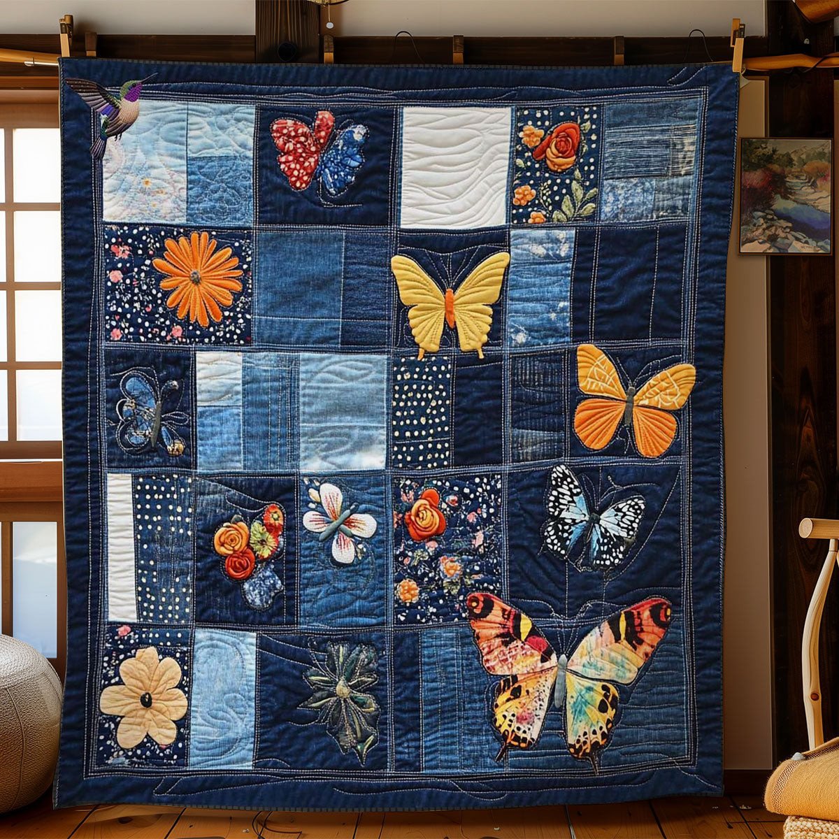 Butterfly Bloom Holiday Christmas Quilt Blanket Family Xmas Presents