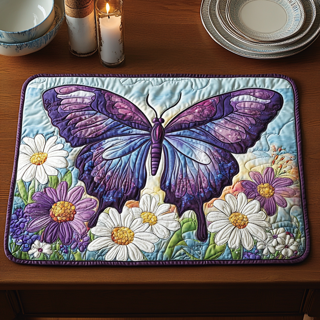 Butterfly Bloom Quilted Place Mat Christmas Home Dec Gifts For Farm Owners