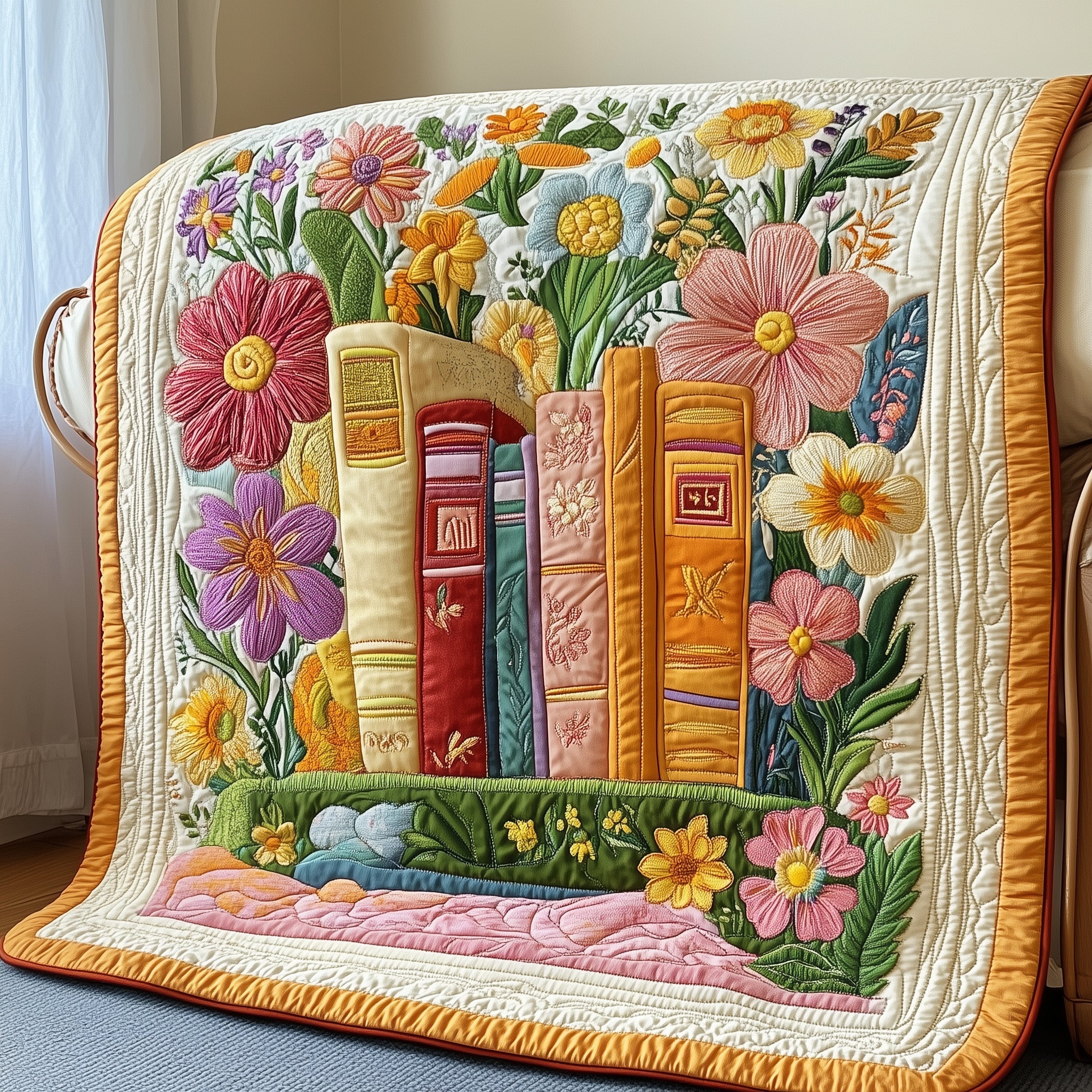 Butterfly Book Haven Quilted Blanket Cute Bed BlanketButterfly Themed Presents
