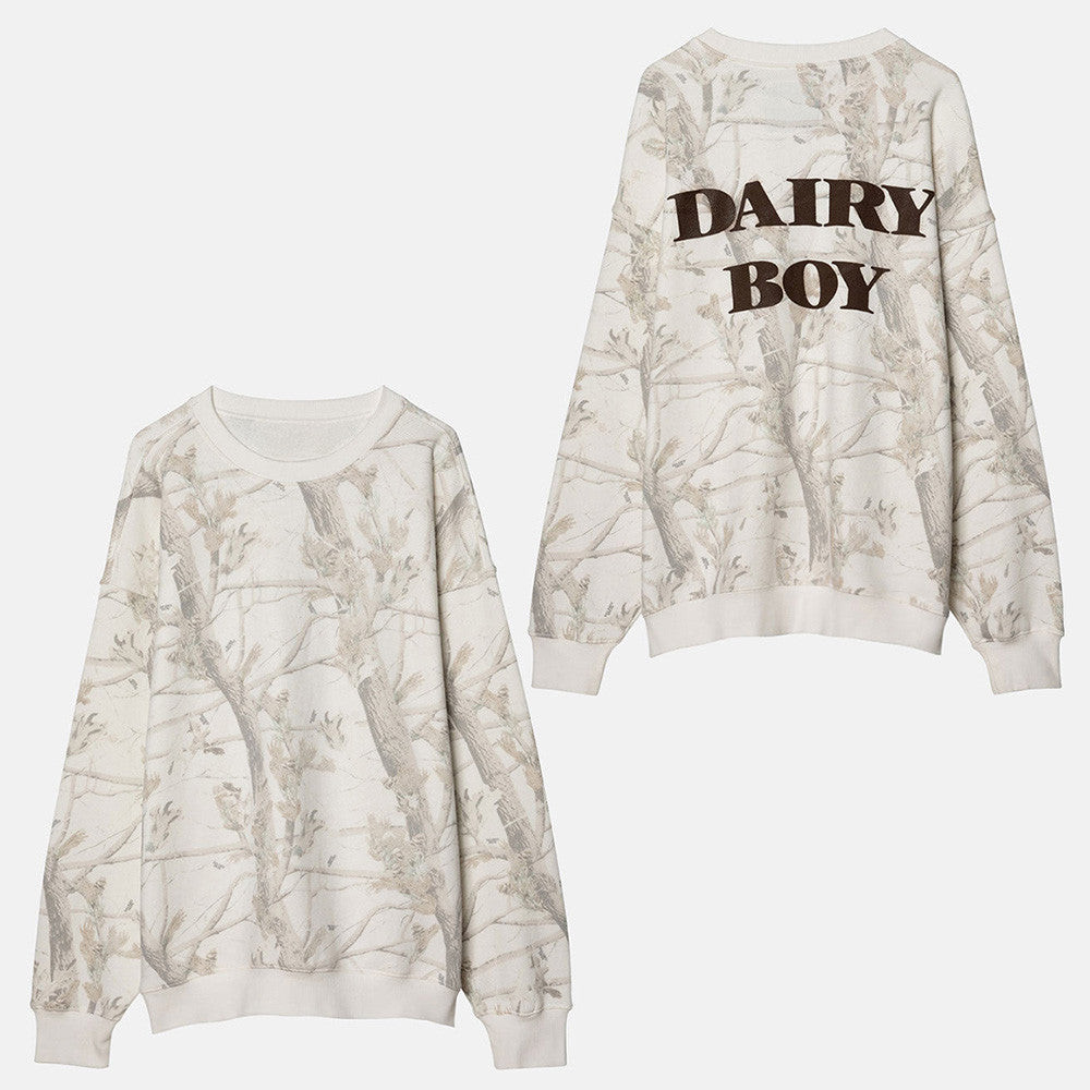 Butterfly Camouflage Dairy Boy Sweatshirt Woodland Camo Sweatshirt First Fathers Day Gift Ideas