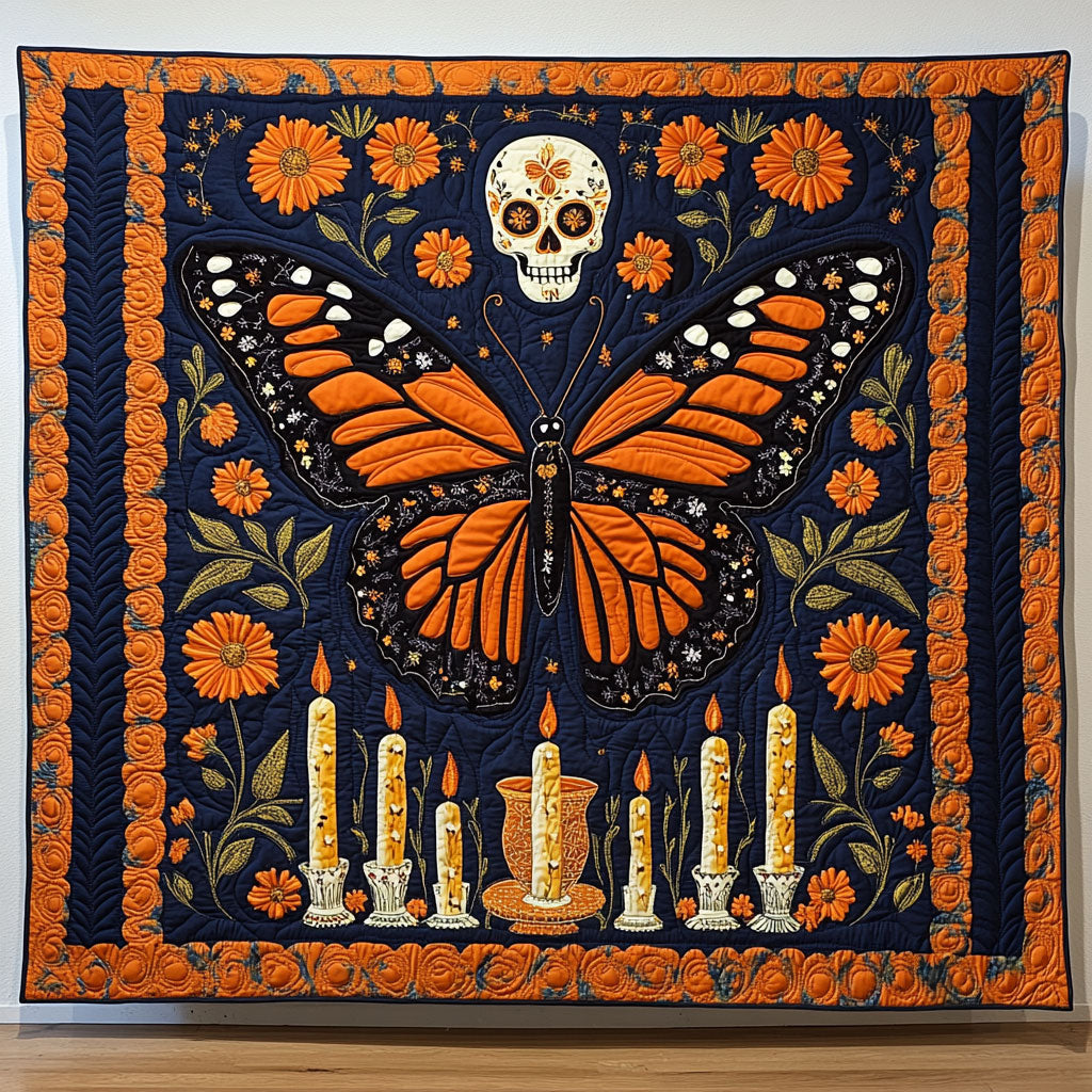 Butterfly Candle Night Quilt Blanket Best Throw Blanket Gifts For Butterfly Lovers