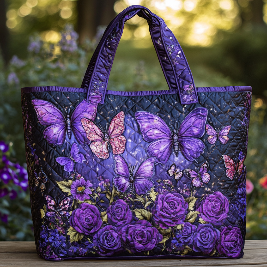 Butterfly Charm Quilted Tote Bag Gifts For Butterfly Lovers