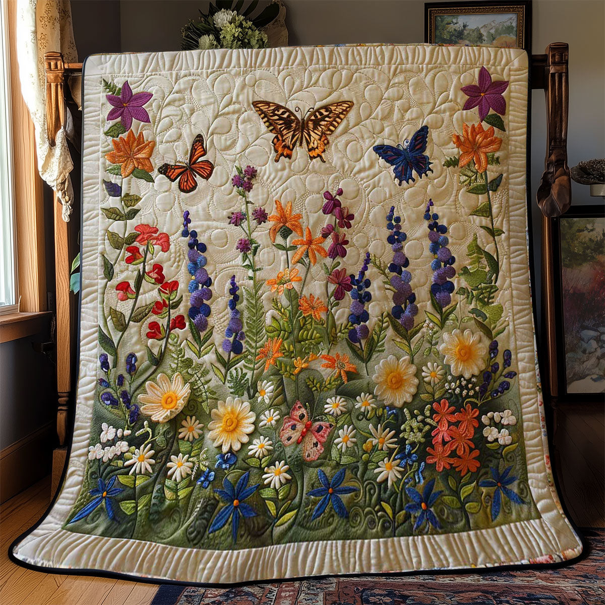 Butterfly Dance Quilt Blanket Throw Blankets For Couch Mother's Day Gifts For Grandma