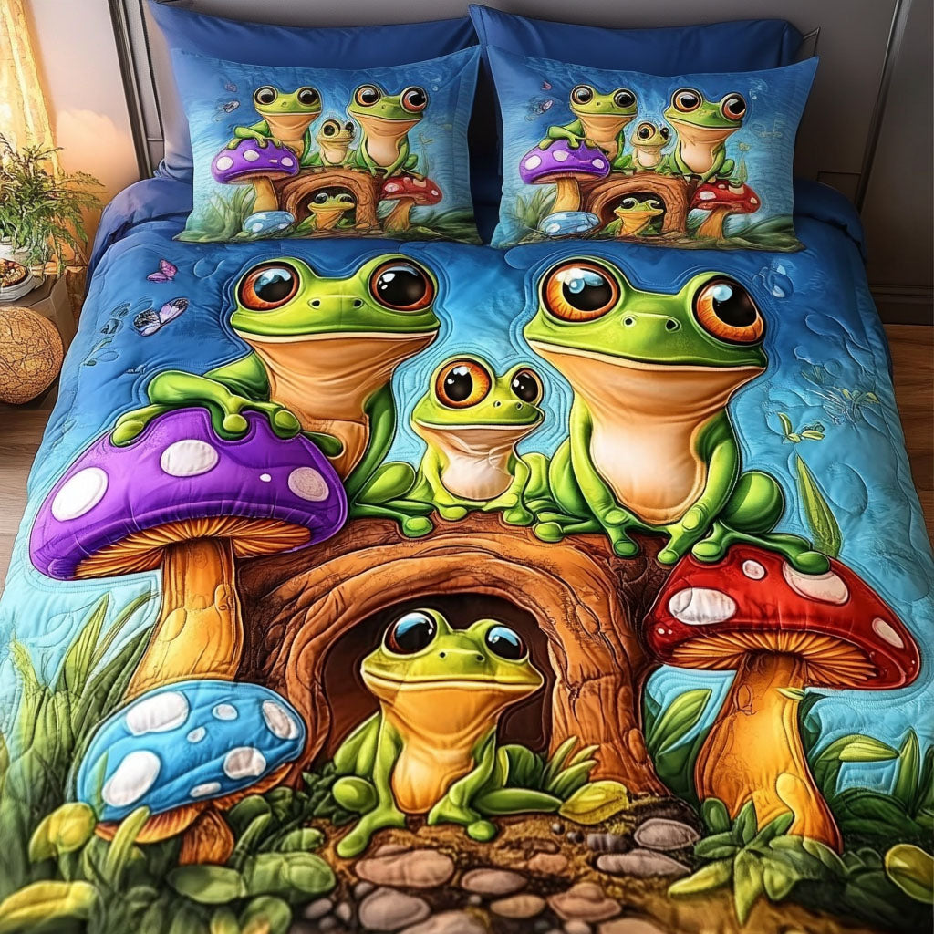 Butterfly Dreams Quilted Bedding Set Bed Decor Ideas Gift For Frog Lover