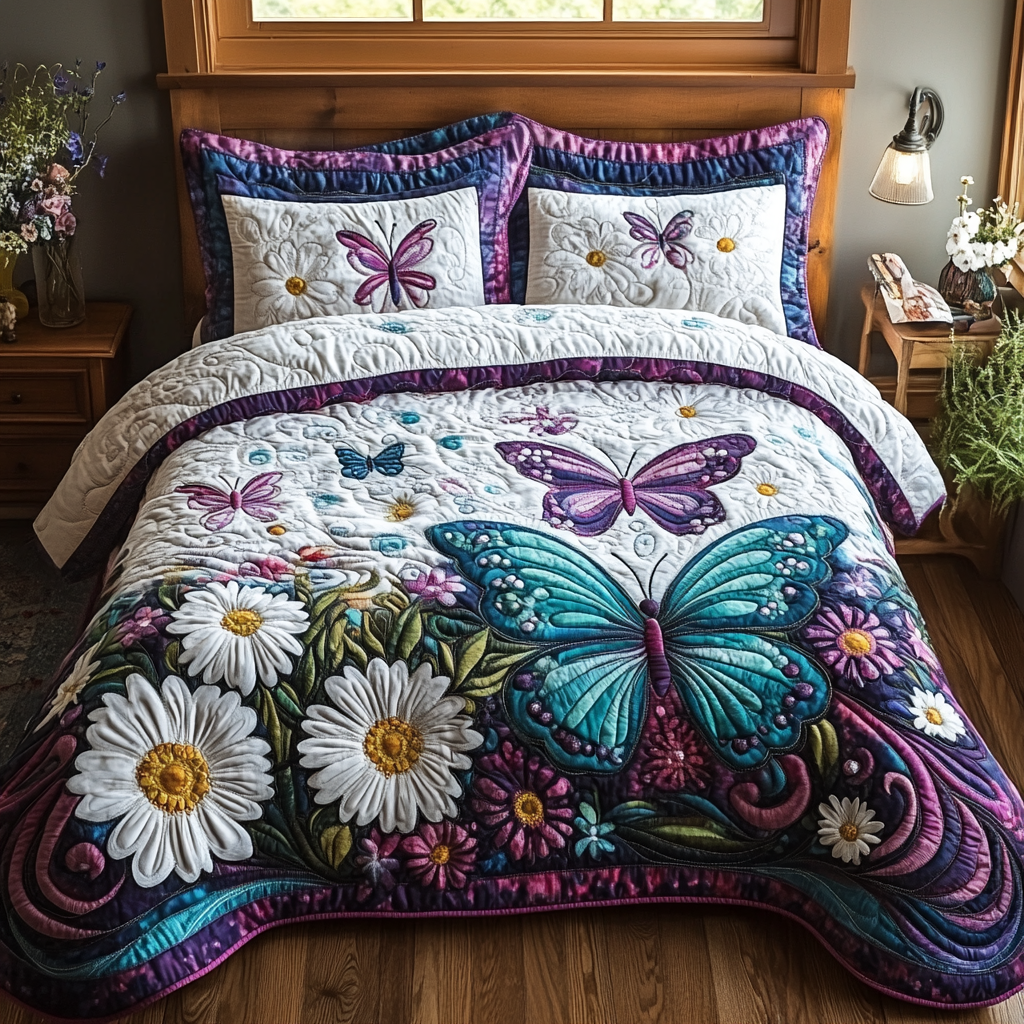 Butterfly Dreams Quilted Bedding Set Bed Decorations Gifts For Butterfly Lovers