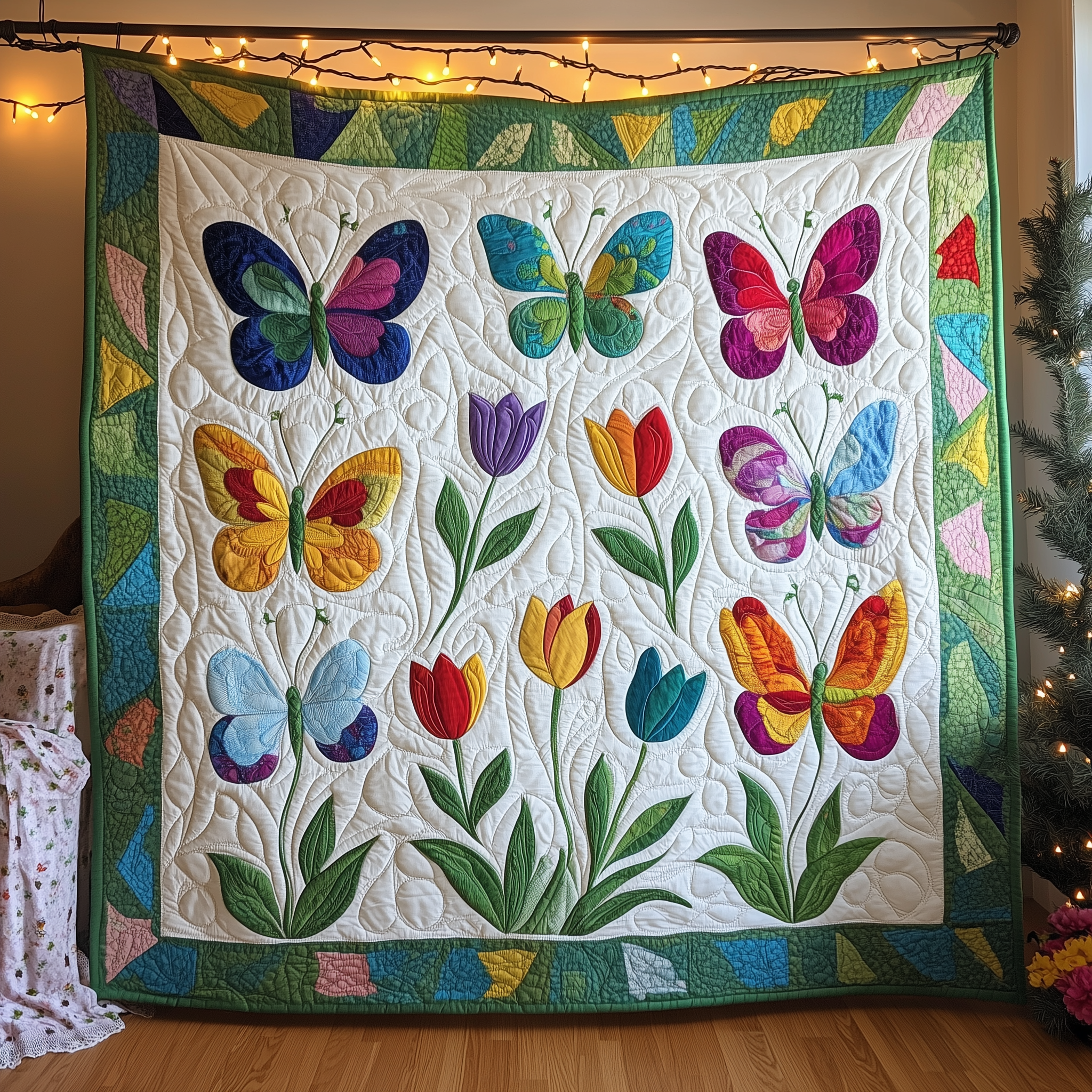Butterfly Garden Quilted Blanket Throw Blankets For Couch Best Christmas Gifts For Girlfriend
