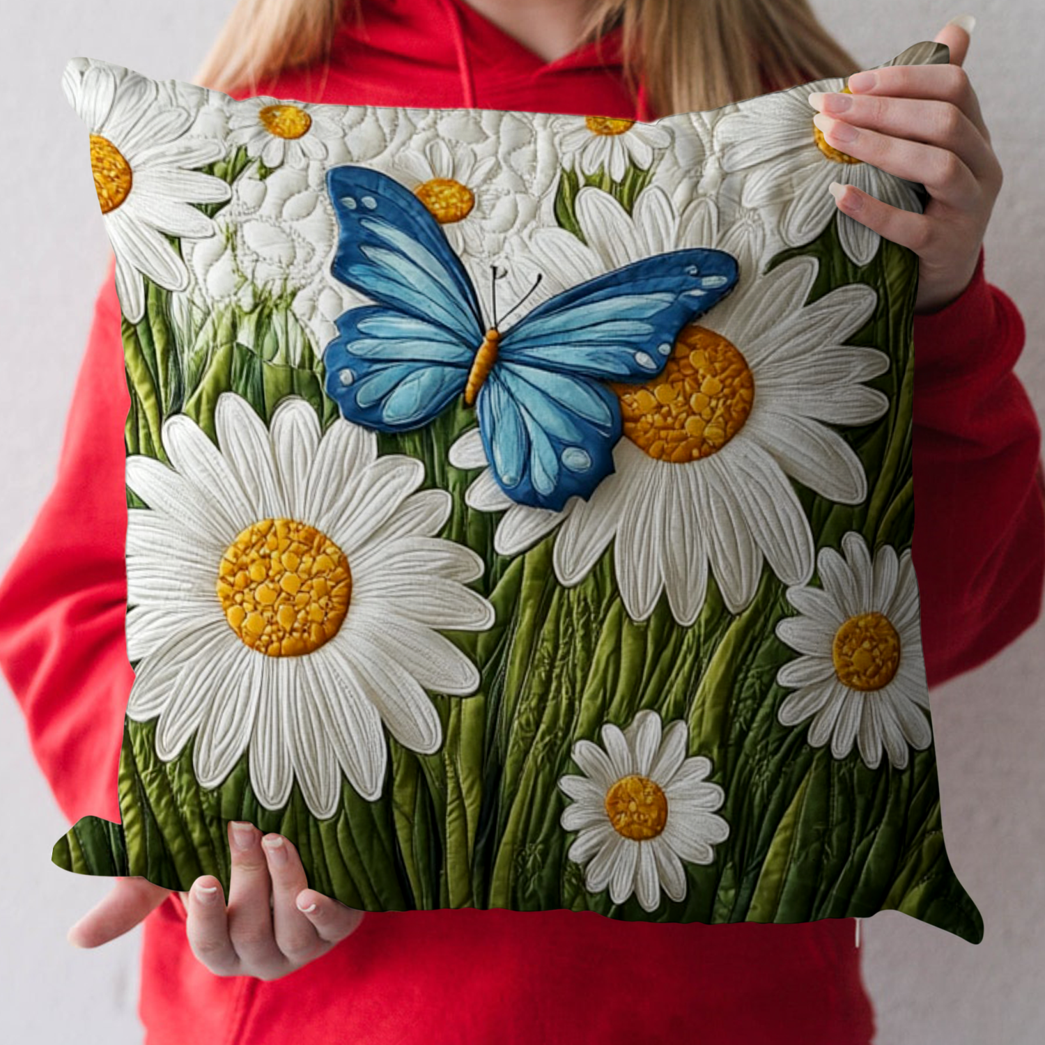 Butterfly Garden Quilted Pillow Case Best Cool Pillow Cases Flower Daisy Blossom Gifts