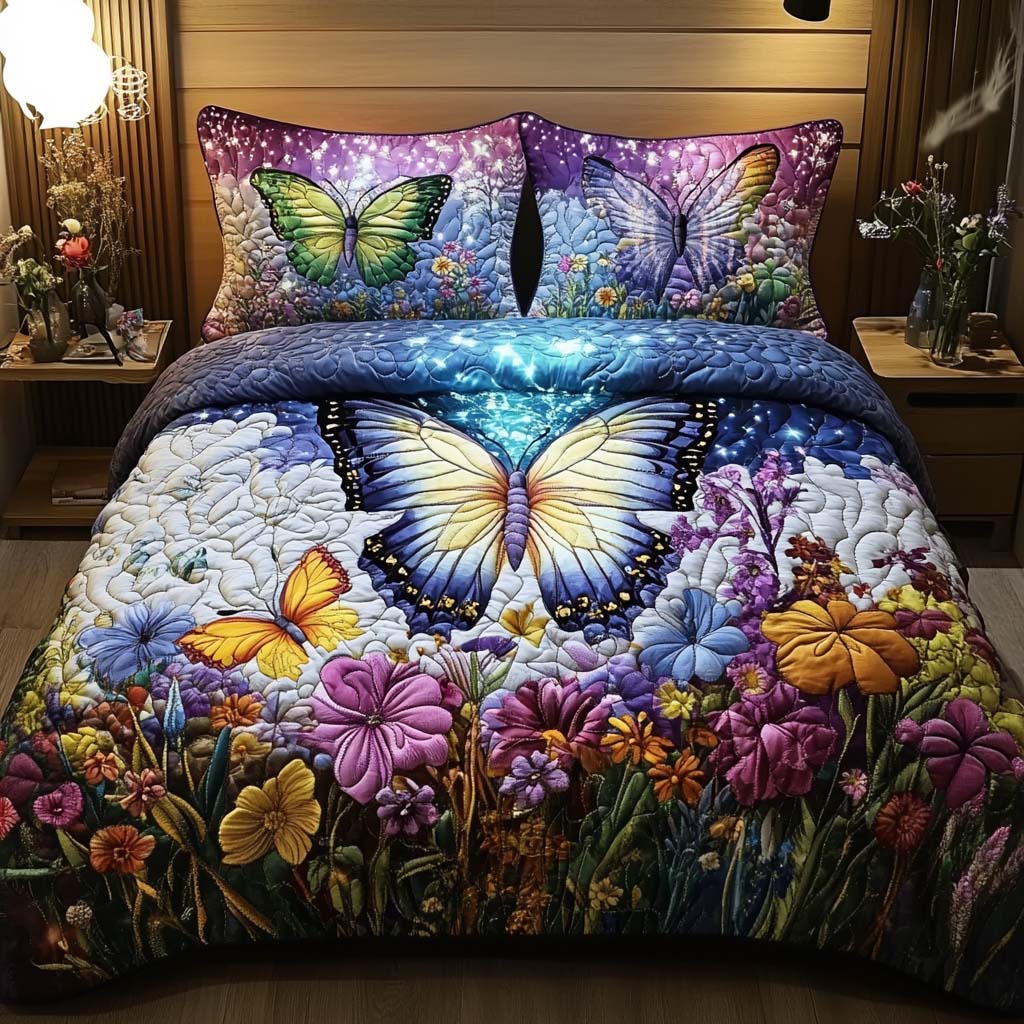 Butterfly Haven Quilted Bedding Set Bedspread Set Butterfly Lovers Gifts Shop