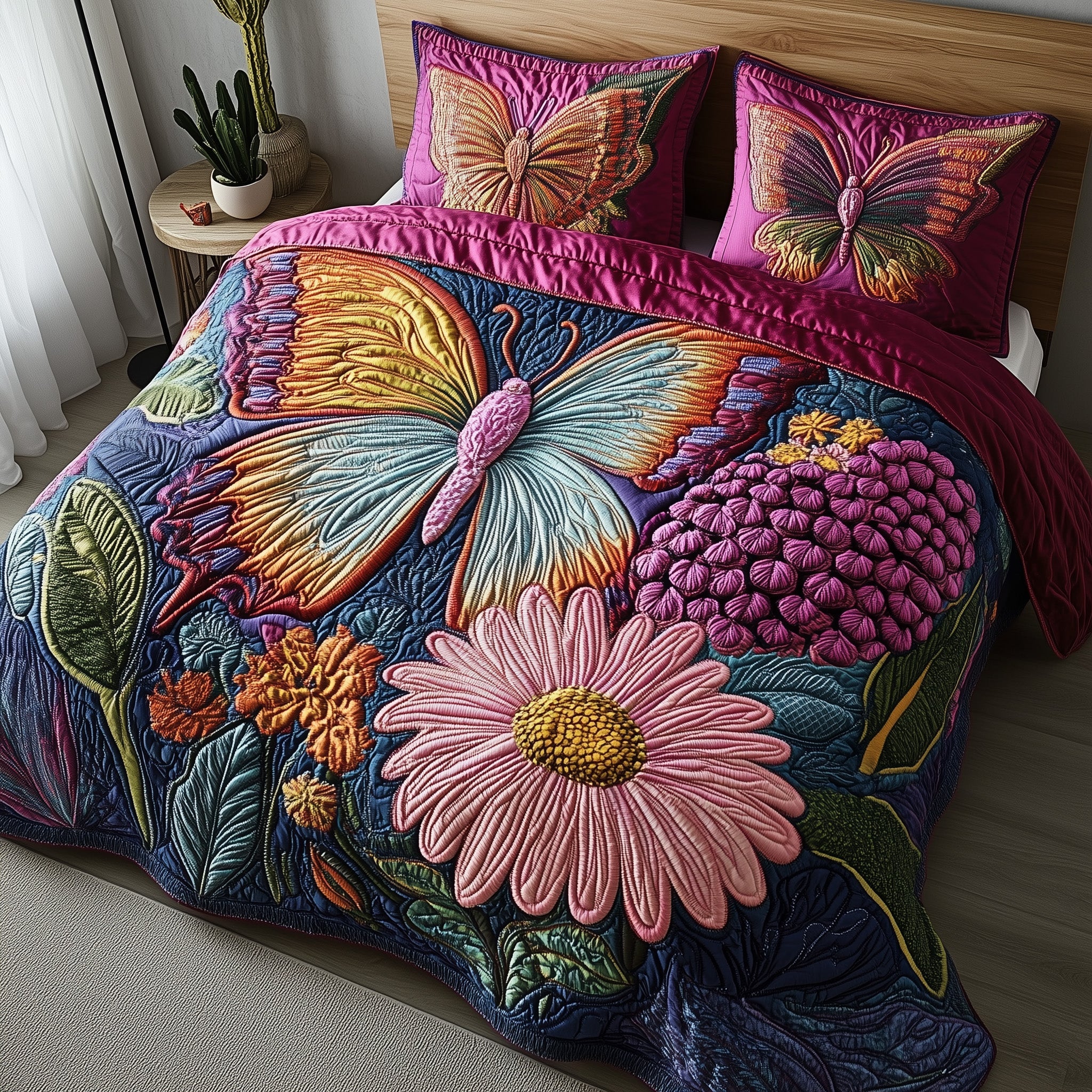 Butterfly Haven Quilted Bedding Set Duvet Cover Bed Sheet Best Butterfly Gifts