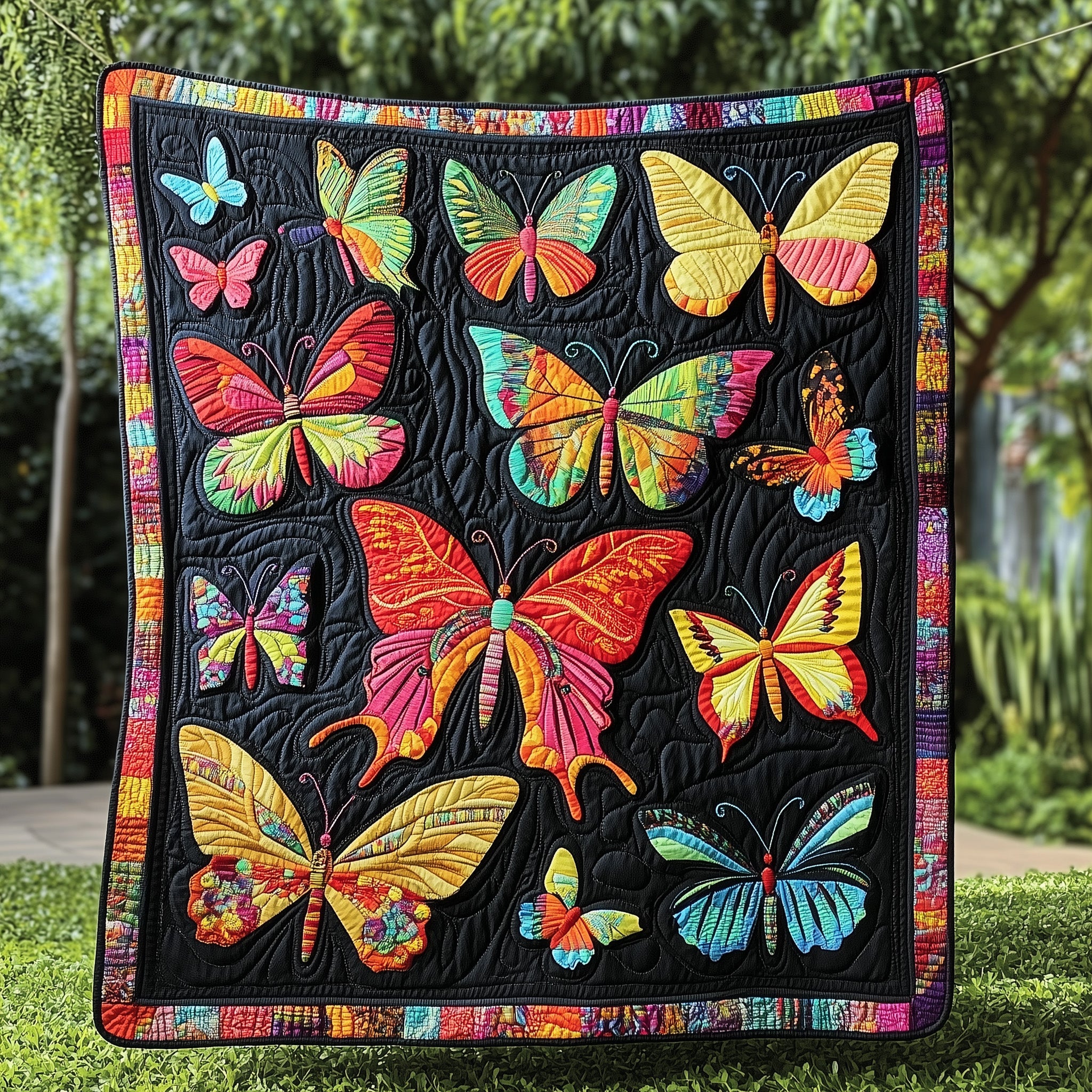 Butterfly Haven Quilted Blanket Cute Cozy BlanketAwesome Butterfly Lover Gift Ideas
