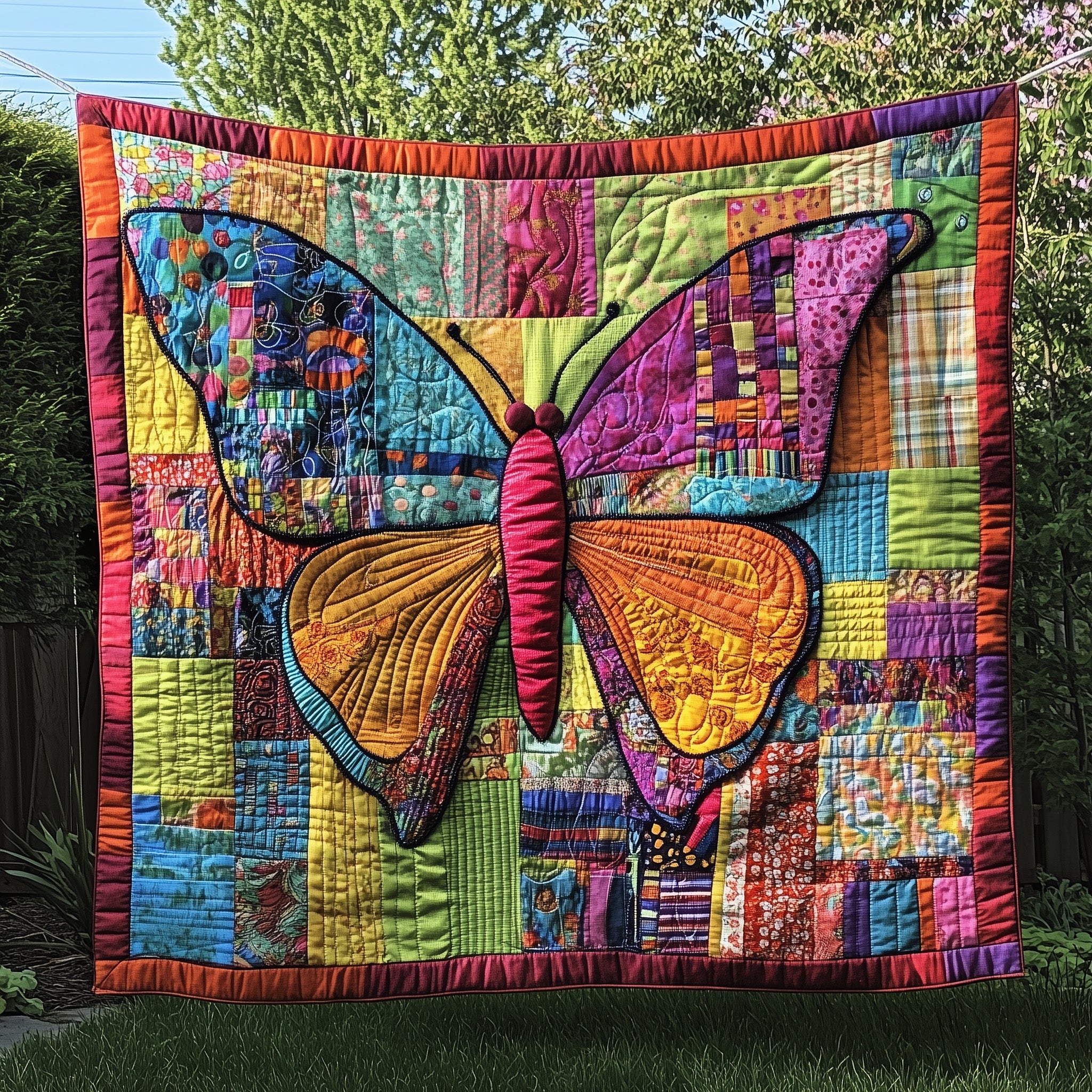 Butterfly Haven Quilted Blanket Cute Cozy BlanketButterfly Gifts For Lady