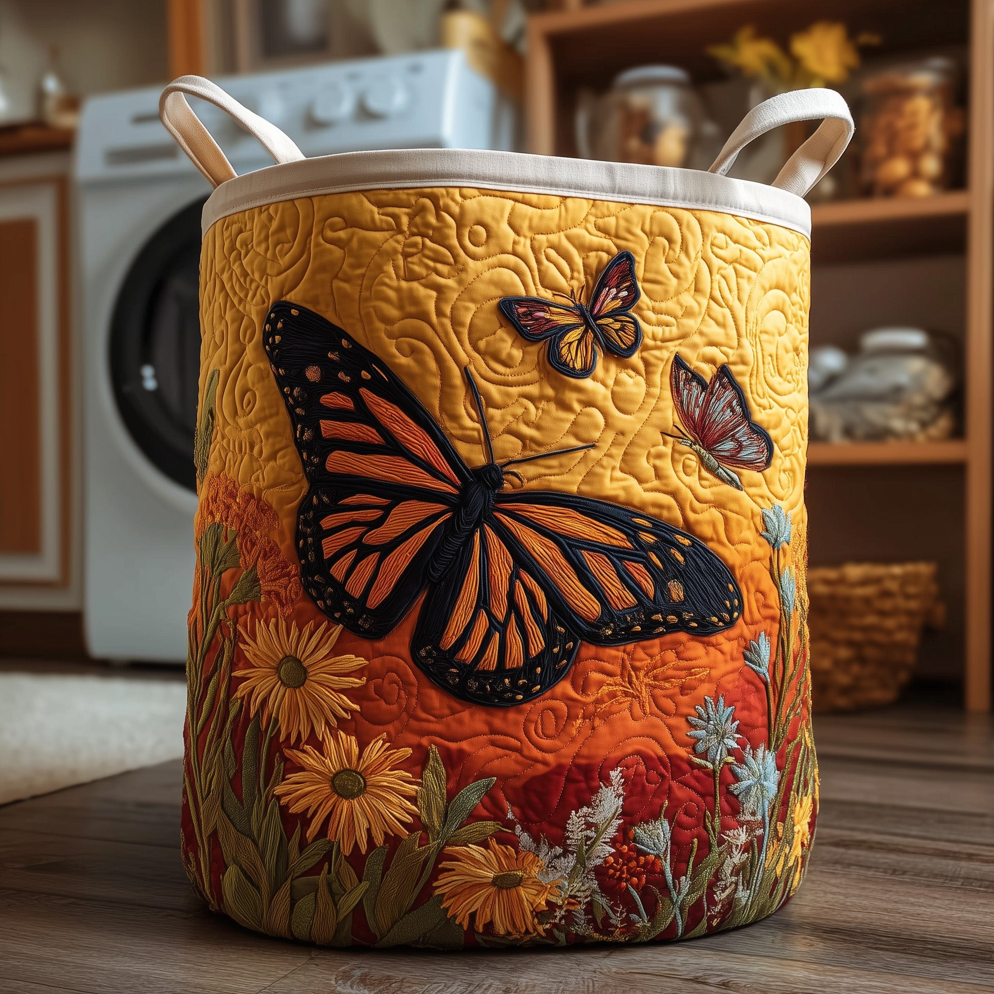 Butterfly Heaven Quilted Laundry Basket Best Lovely Gifts For Butterfly Fans
