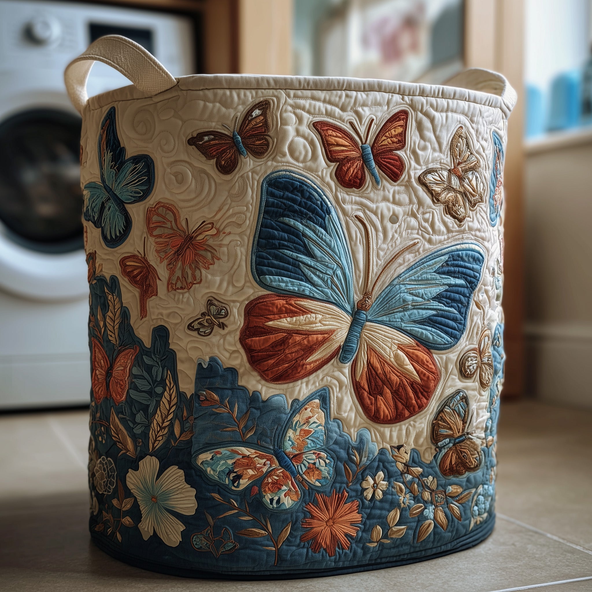 Butterfly Heaven Quilted Laundry Basket Best Lovely Gifts For Butterfly Lovers