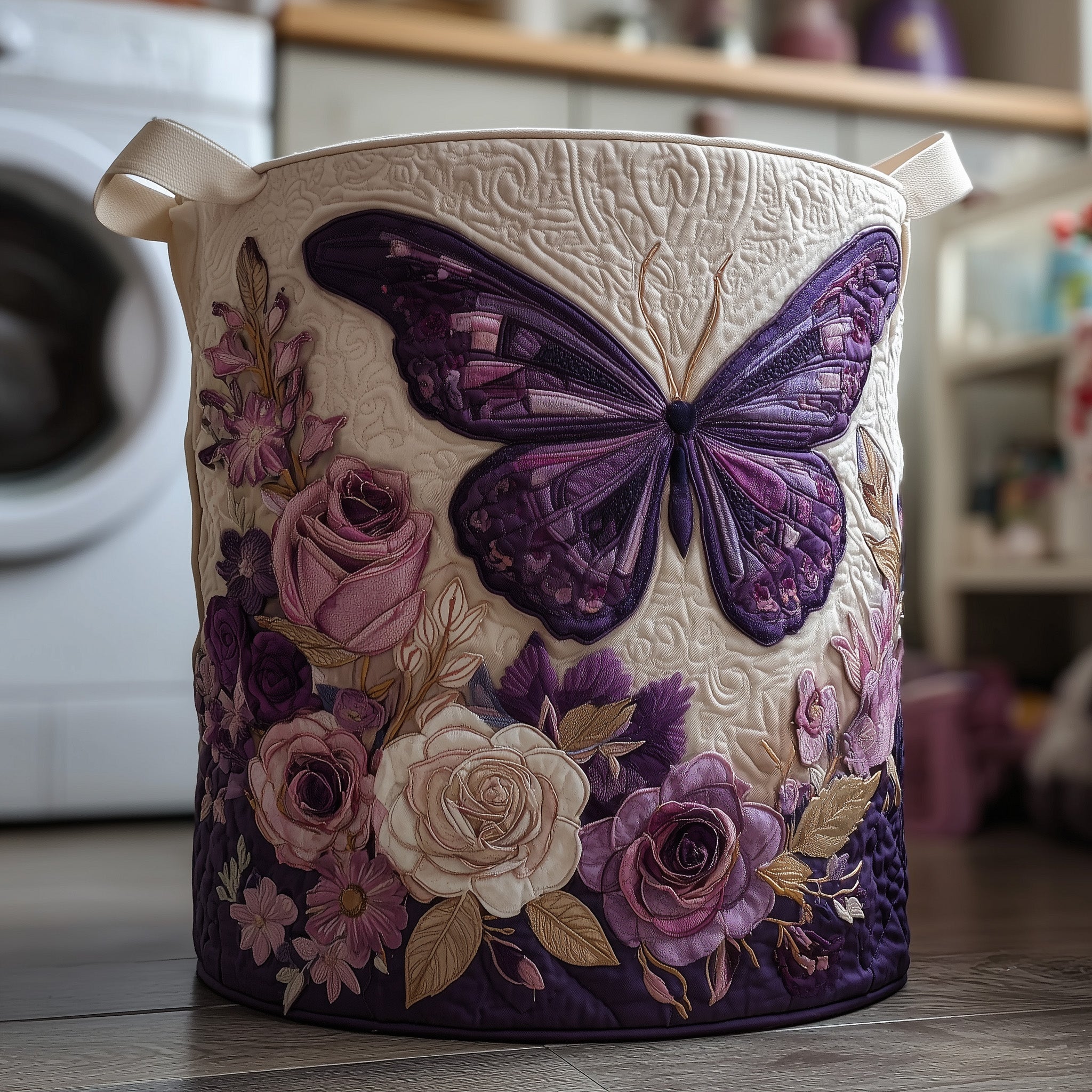 Butterfly Heaven Quilted Laundry Basket Gardening Gifts For Men