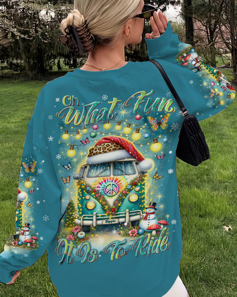 Butterfly Hippie Van What Fun It Is To Ride Sweatshirt Cute Apparel Hippie Christmas Gifts