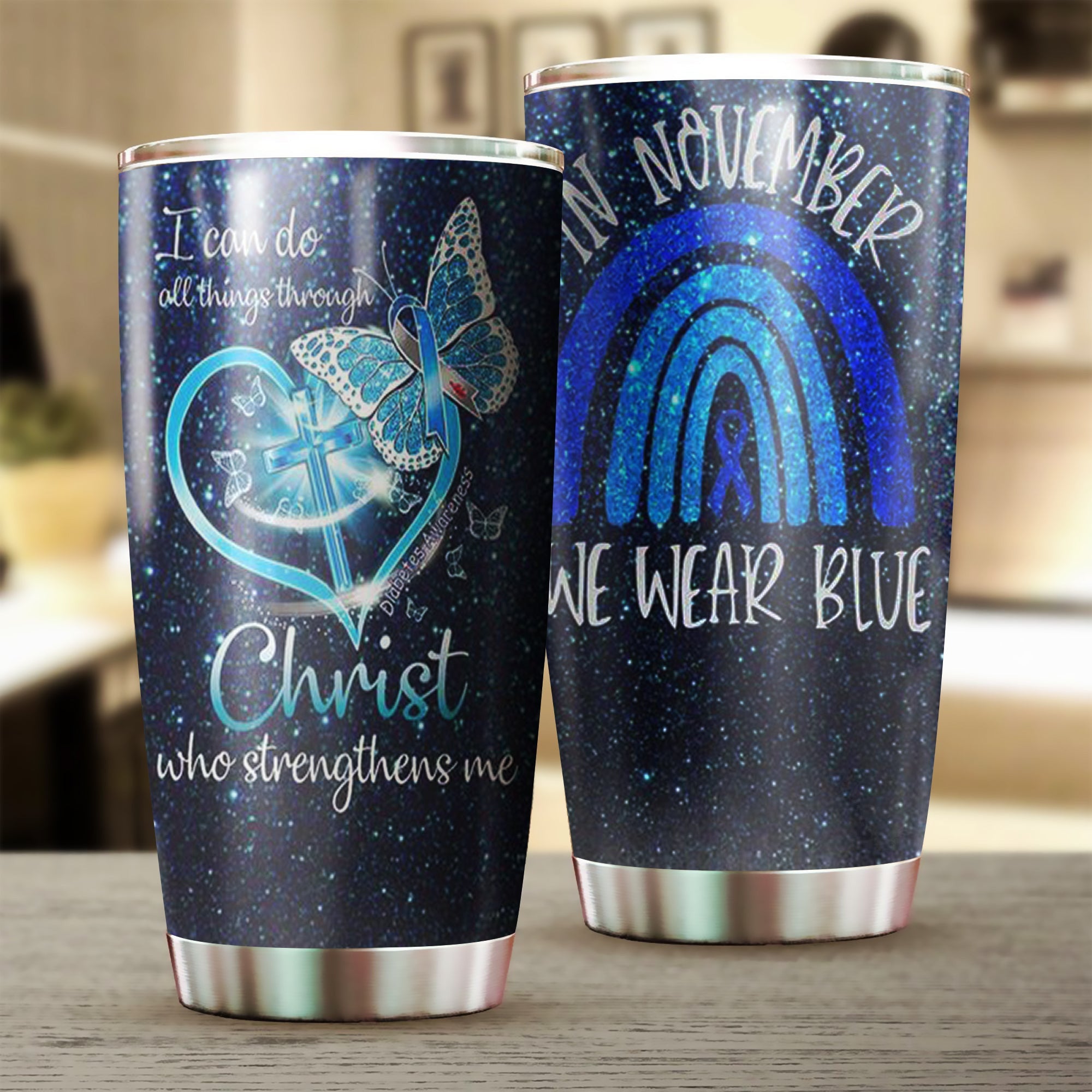 Butterfly In November We Wear Blue Tumbler Faith Diabetes Awareness Gifts Butterfly In November We Wear Blue Tumbler Faith Diabetes Awareness Gifts