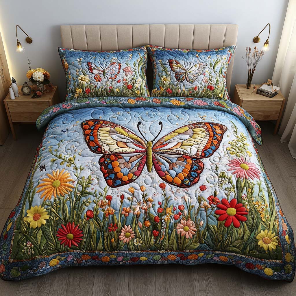 Butterfly Joy Quilted Bedding Set Best Comforter Sets Butterfly Themed Birthday Gifts